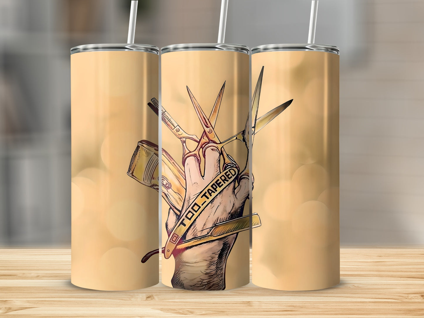 Unique Hairstylist Tumbler with Scissors and Tools Design