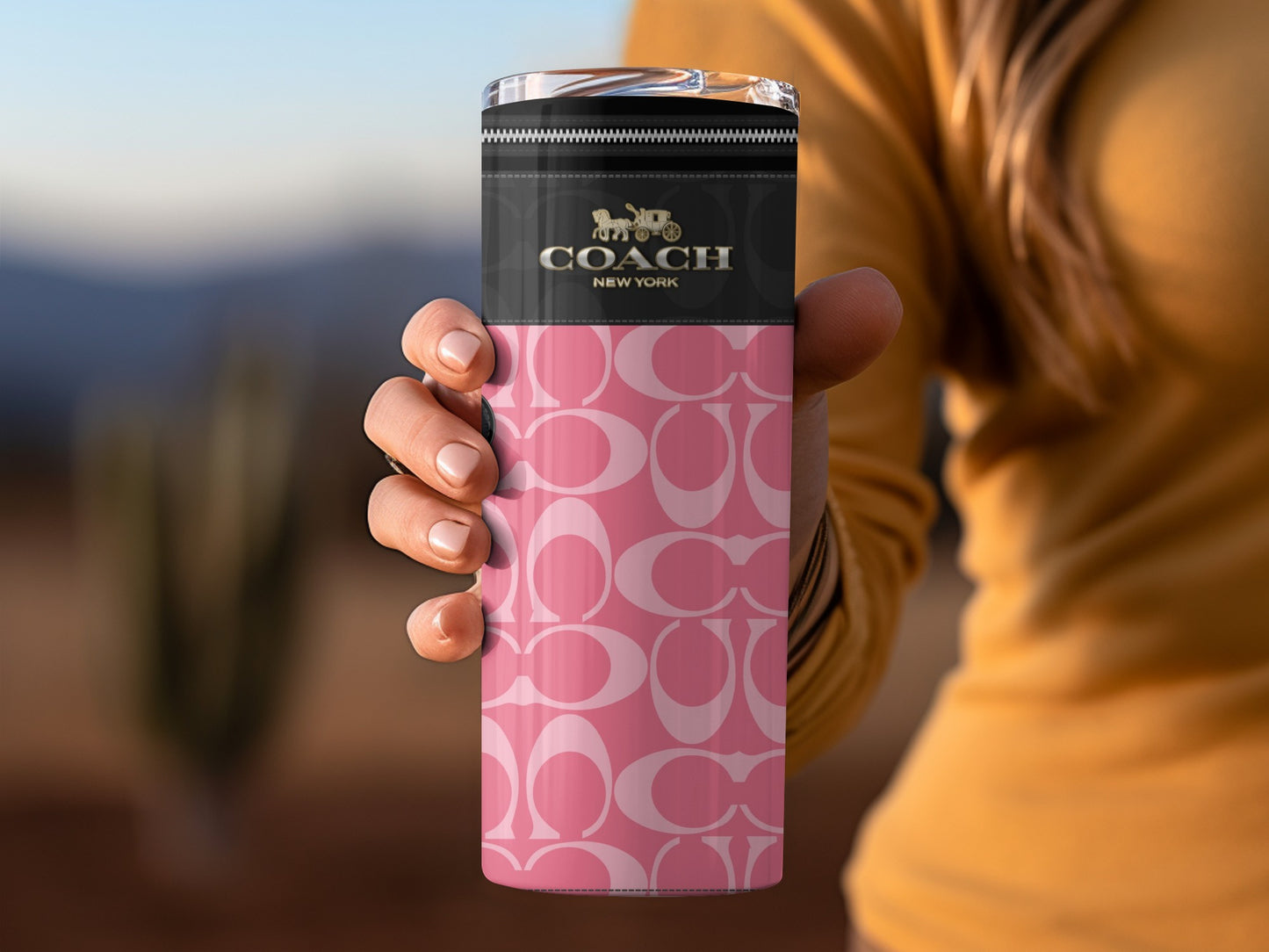 Coach New York Pink Pattern Insulated Tumbler