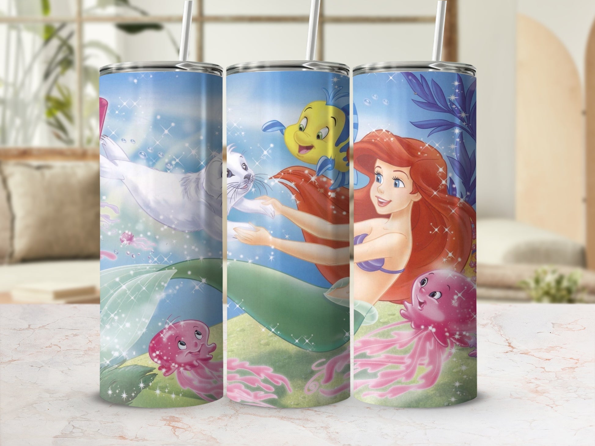 Underwater Friends Themed Drink Tumbler