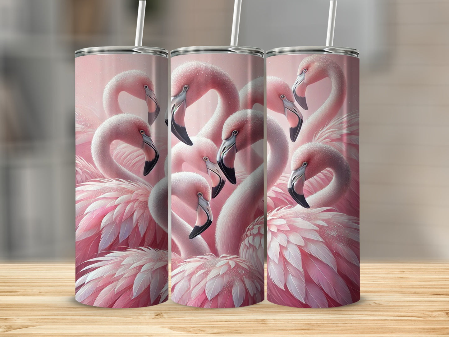 Pink Flamingo Illustration Design Tumbler product