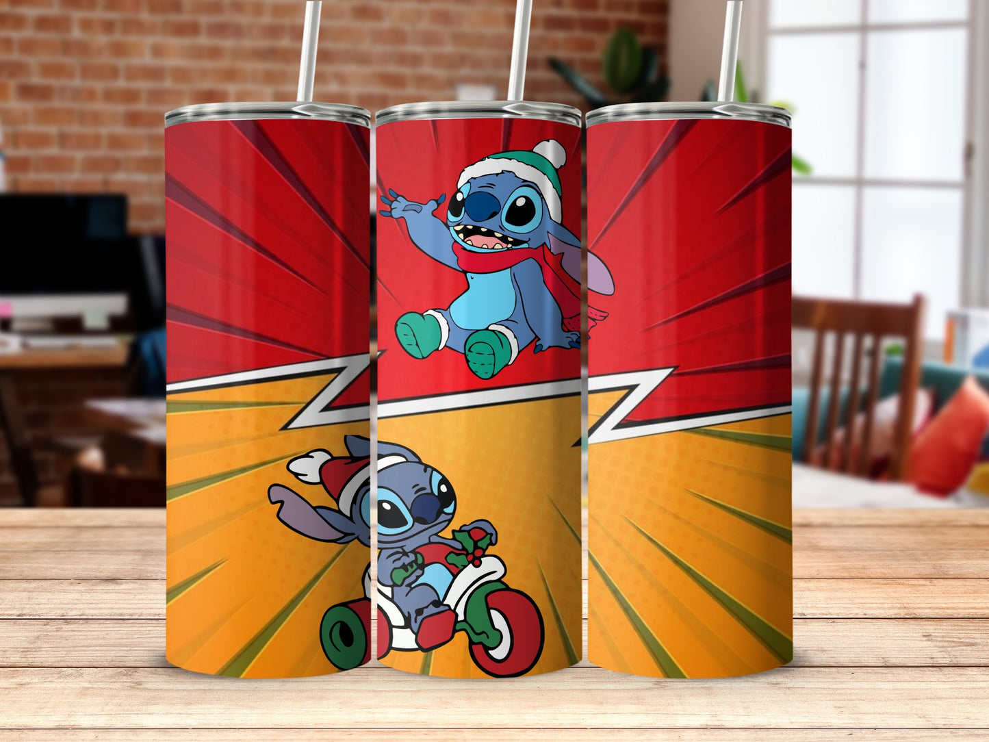 Festive Cartoon Character Tumbler with Lively Colors