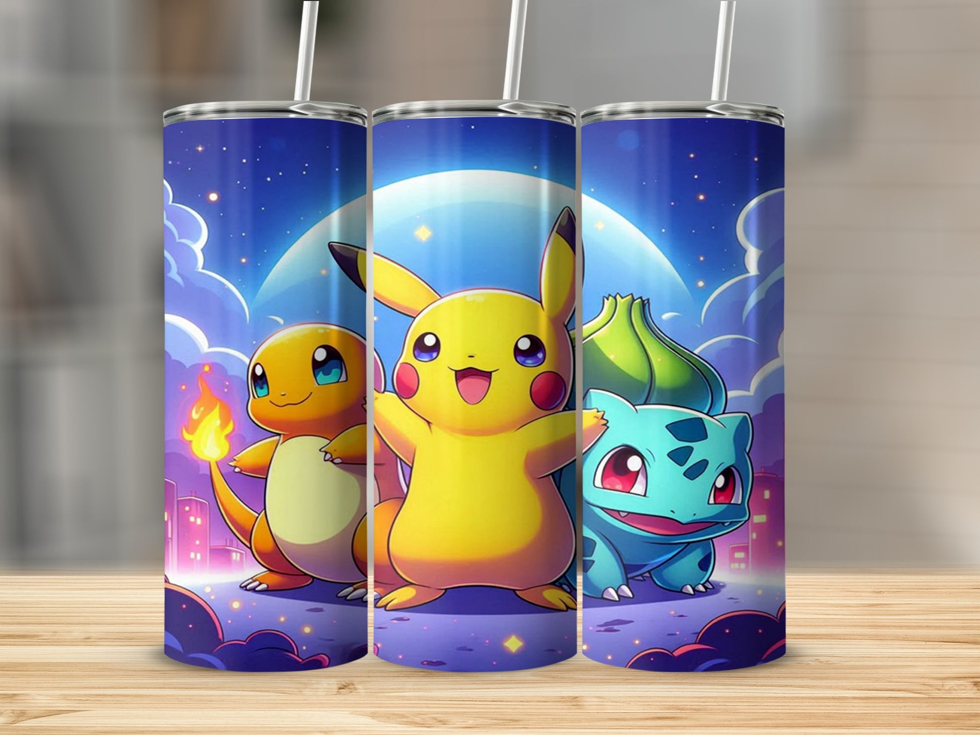Cute Pikachu Charmander Bulbasaur Tumbler product