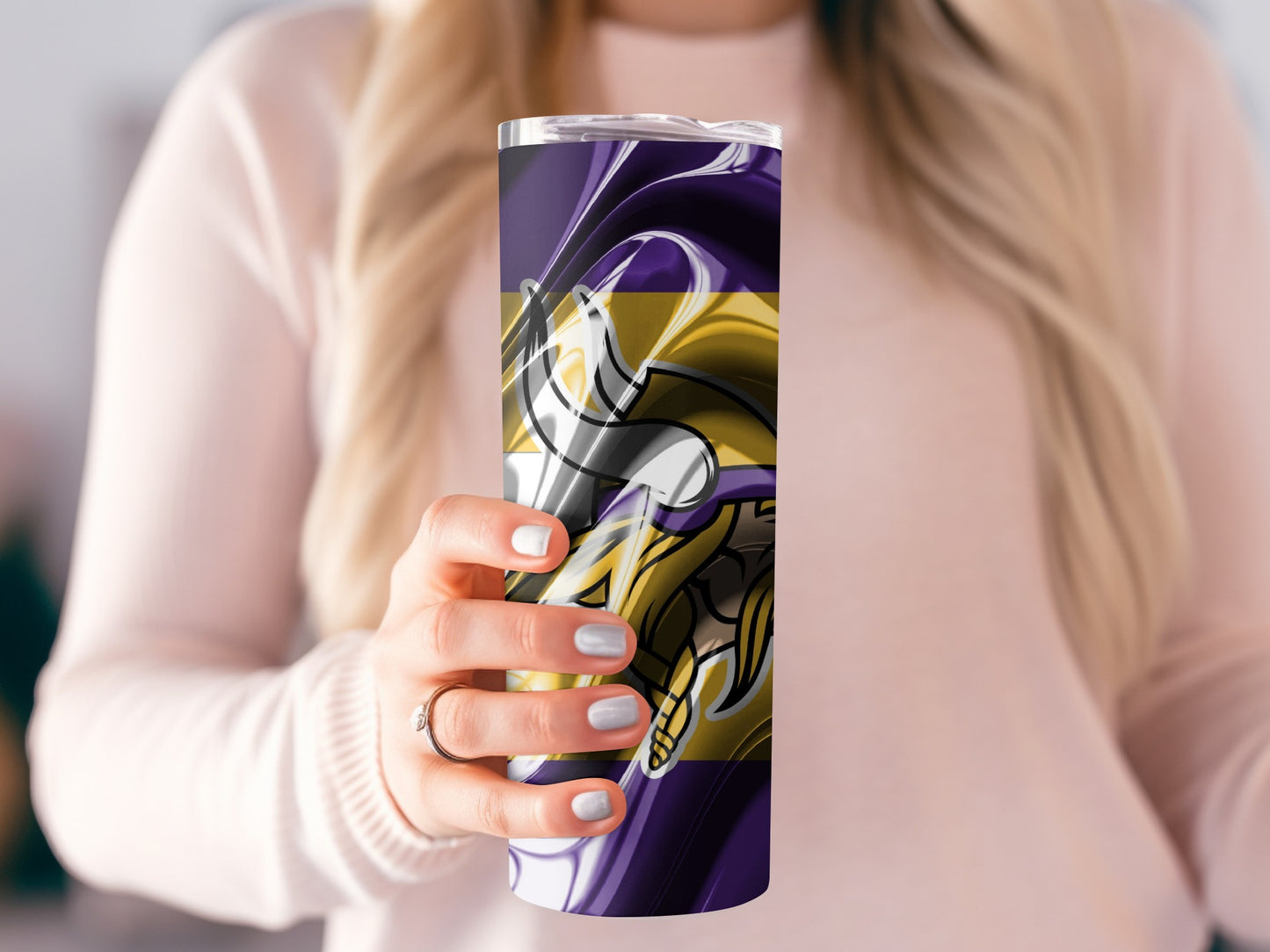 Minnesota Vikings Team Logo Abstract Background Tumblers