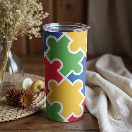 Colorful Puzzle Pieces Insulated Tumbler for Beverages