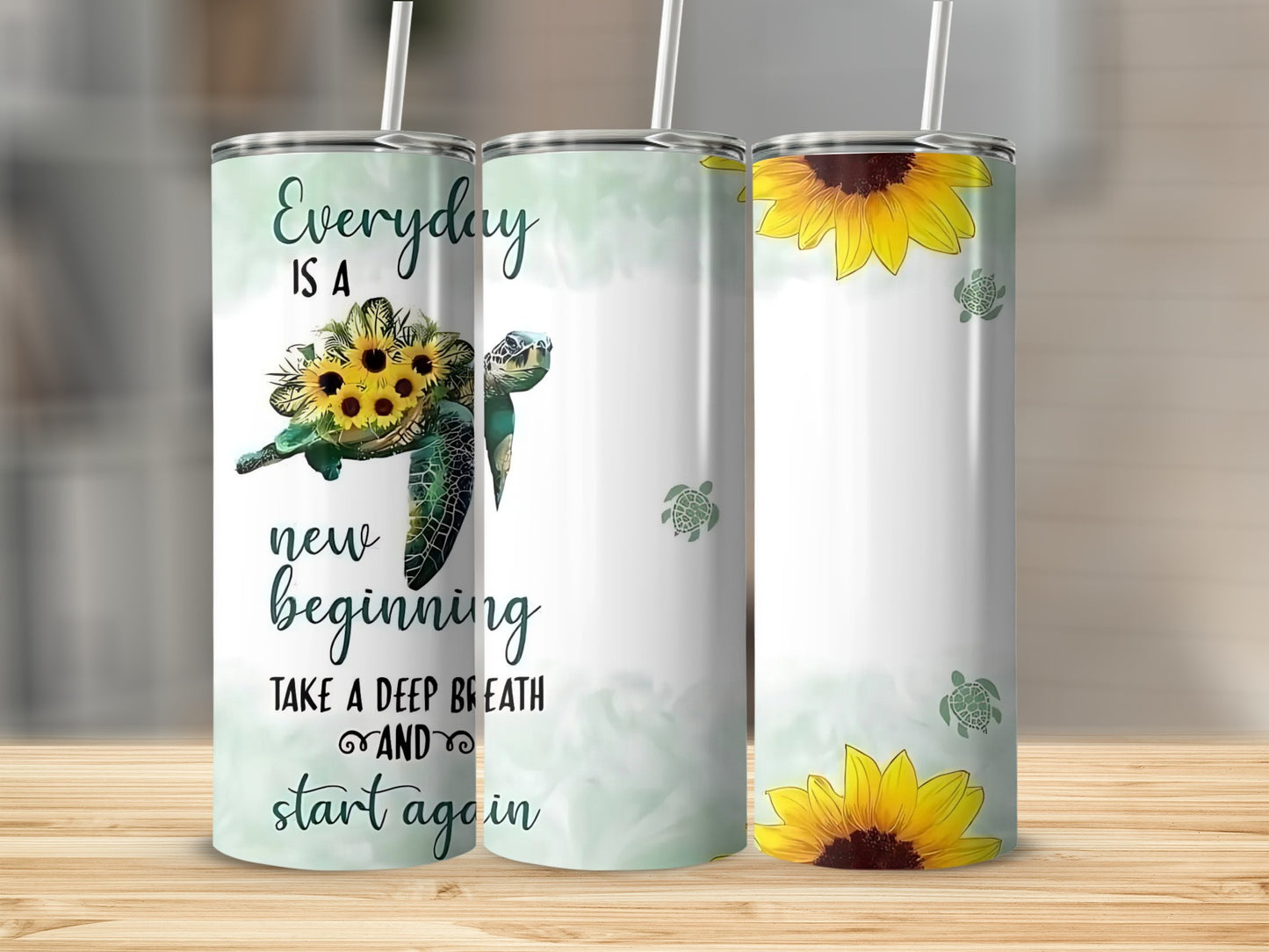 Everyday is a new beginning tumbler product