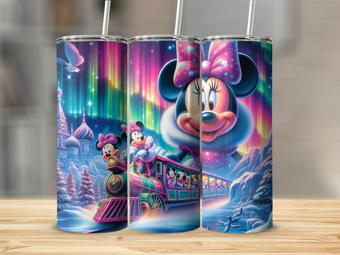 Colorful Train Adventure Tumbler with Cartoon Character