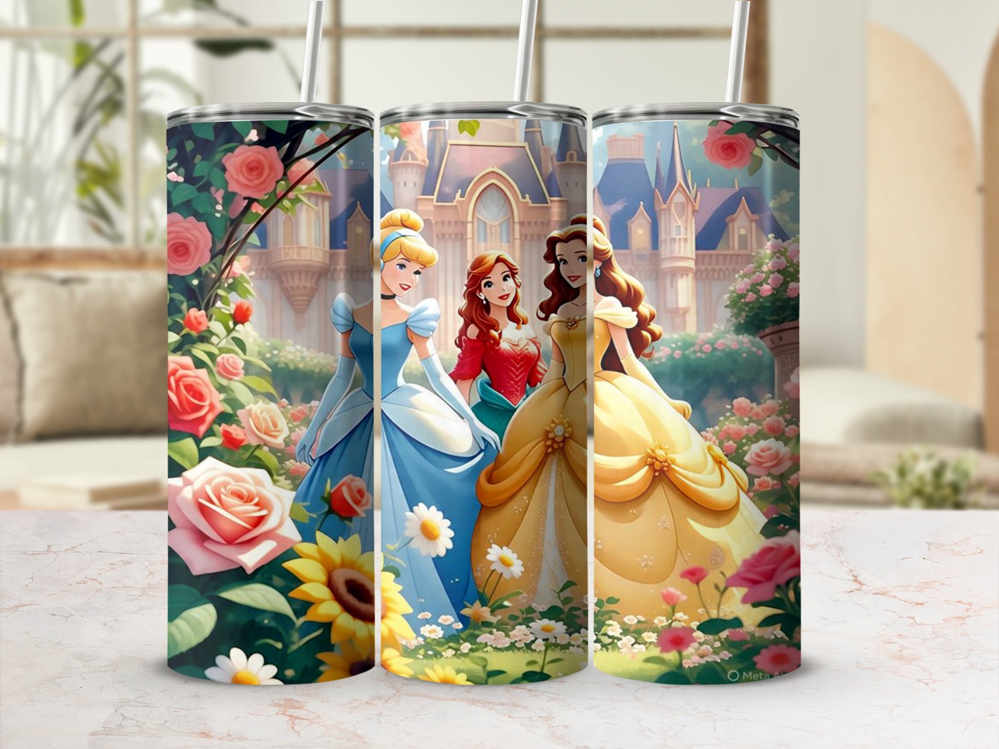 Fairy Tale Princess Castle Garden Tumbler Cup