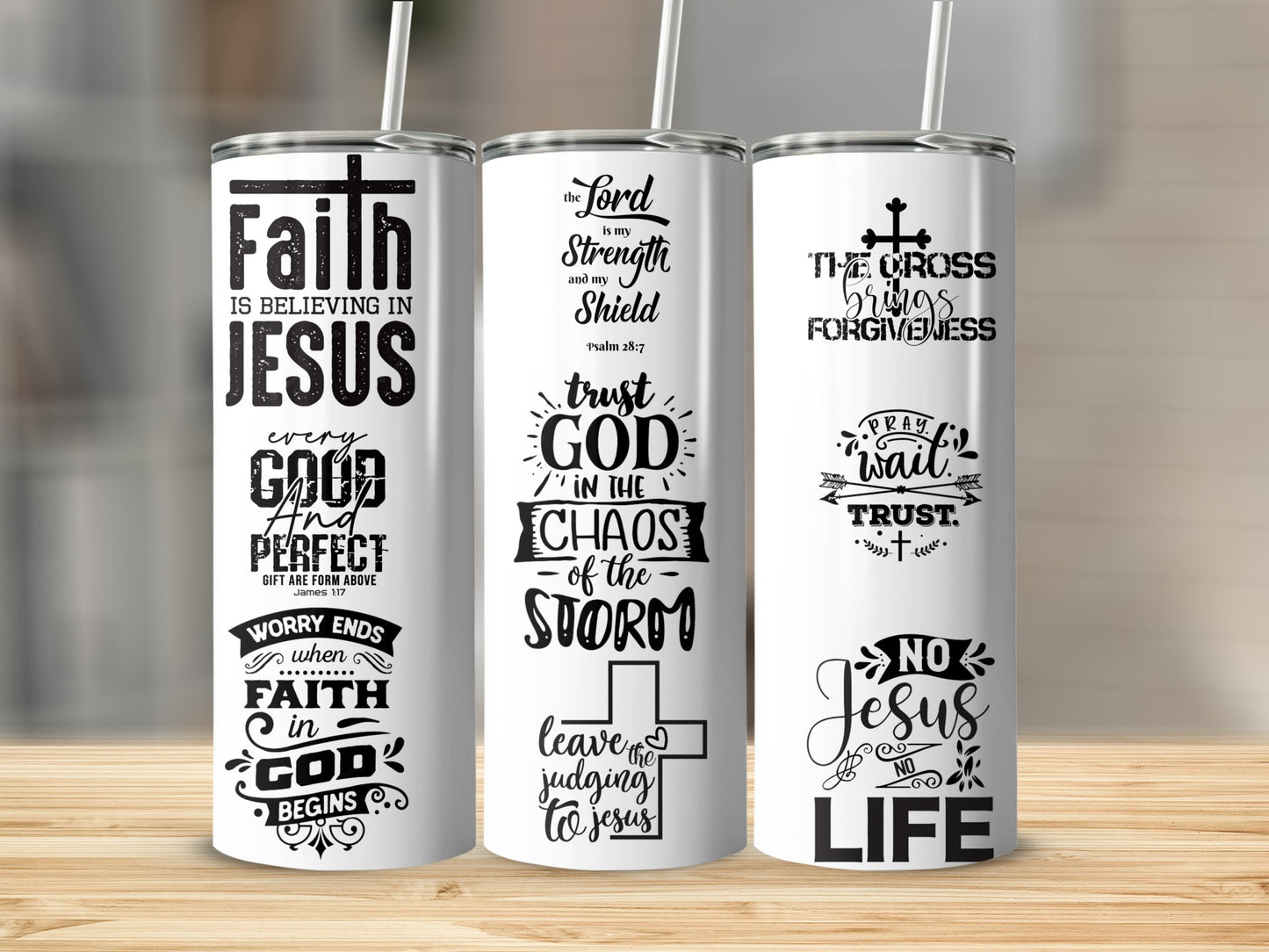 Inspirational Christian Quotes Stainless Steel Tumbler
