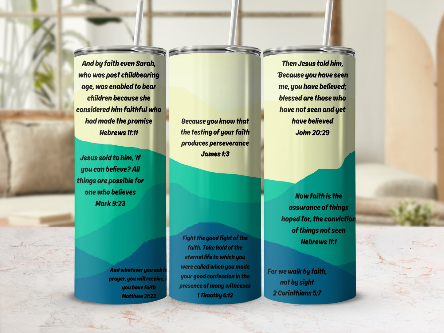 Motivational Bible Verse Stainless Steel Tumbler