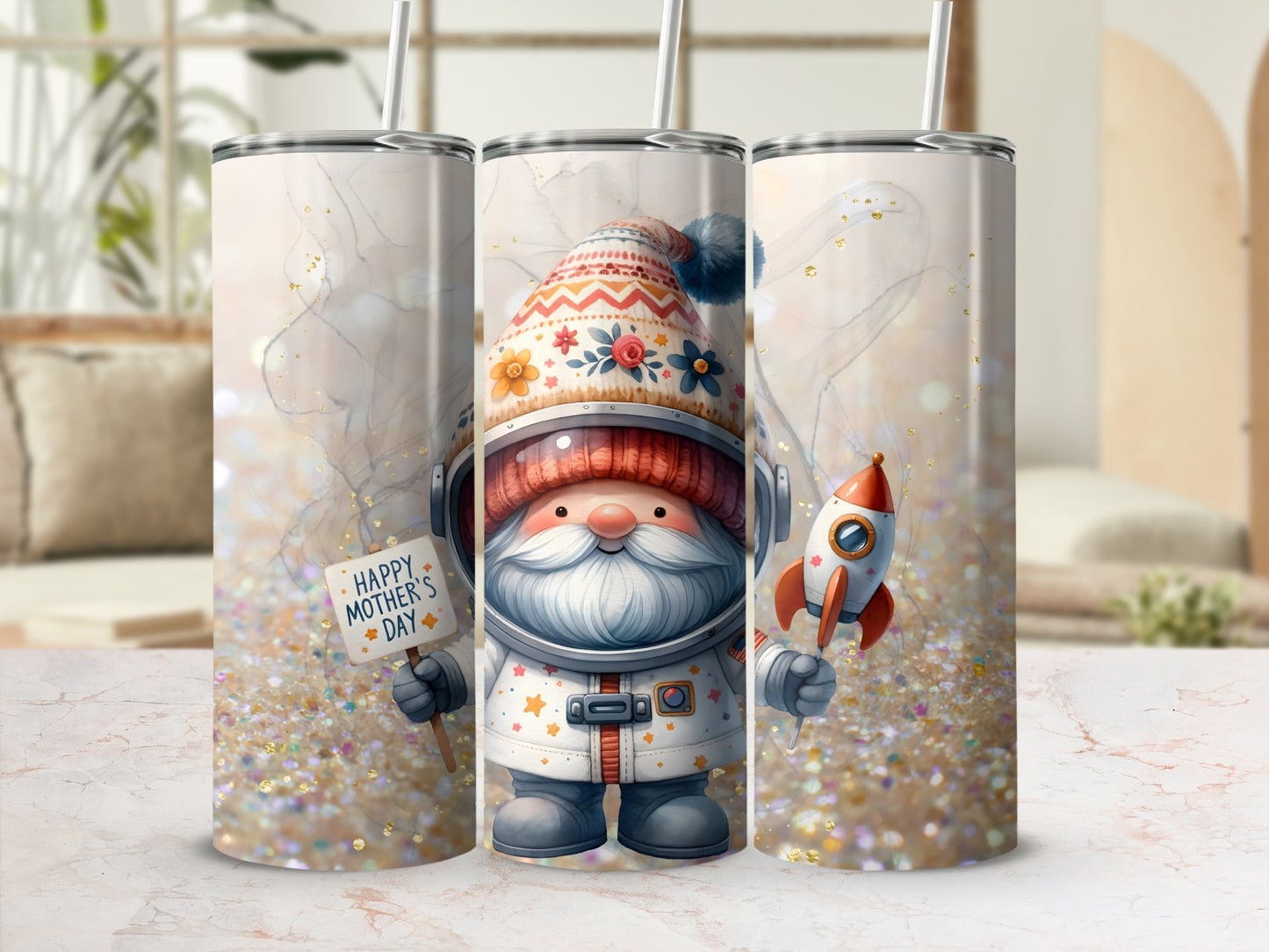 Space Gnome Happy Mother's Day Tumbler Gift