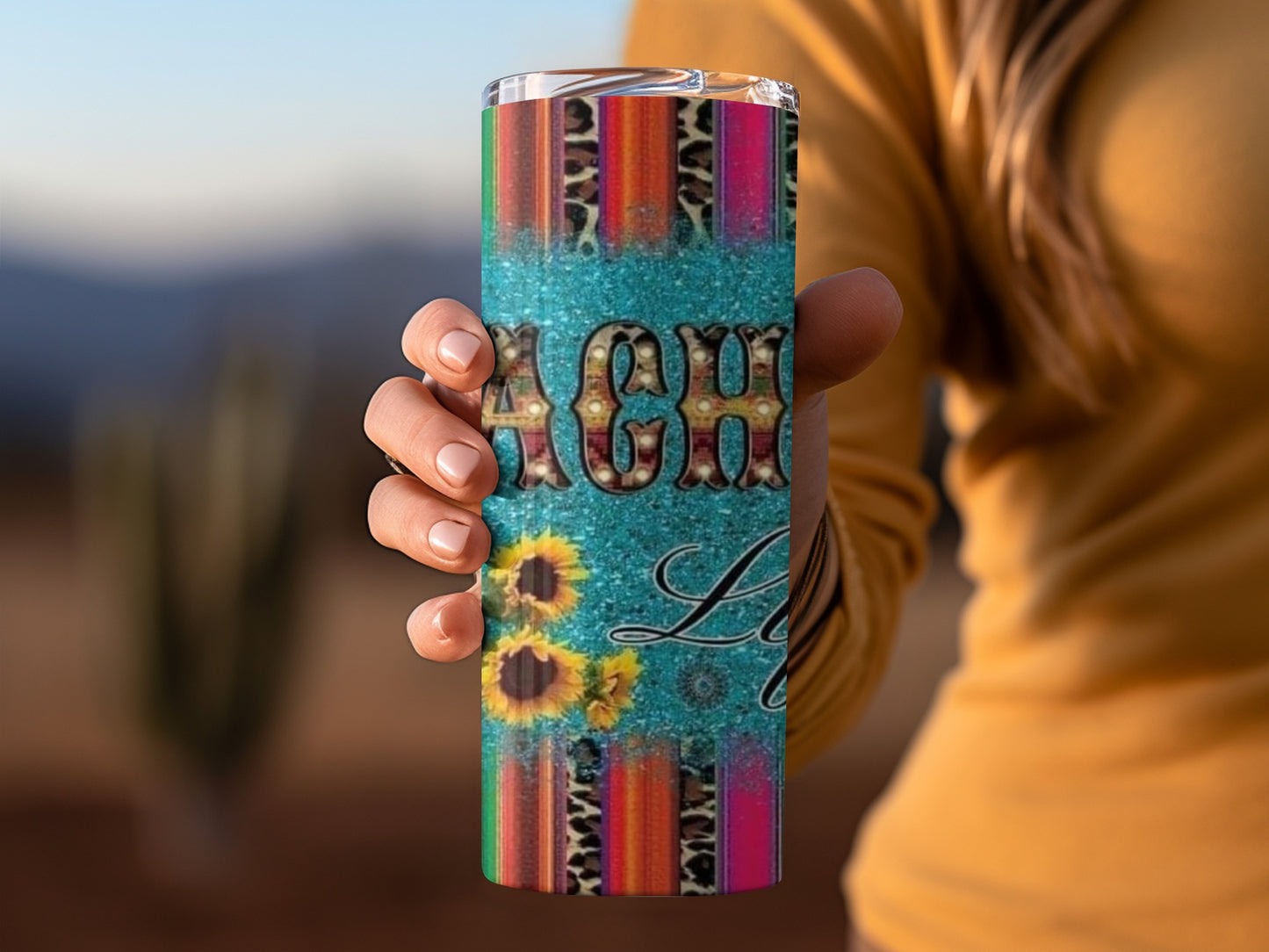 Teacher Life Design with Sunflowers and Leopard Prints Tumblers