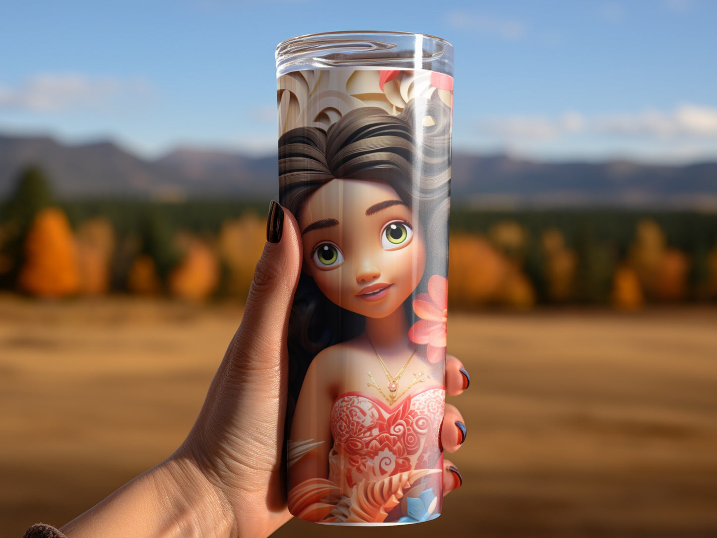 Sunset Valley Adventure Tumbler with Princess Print