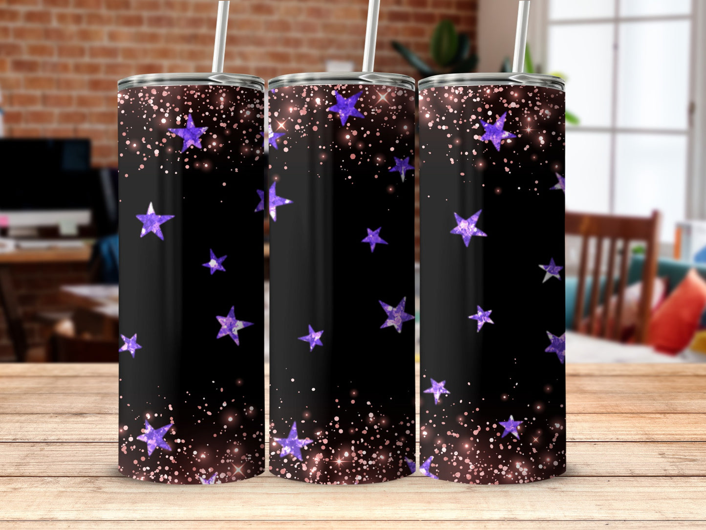Purple Starry Sparkle Design Tumbler product