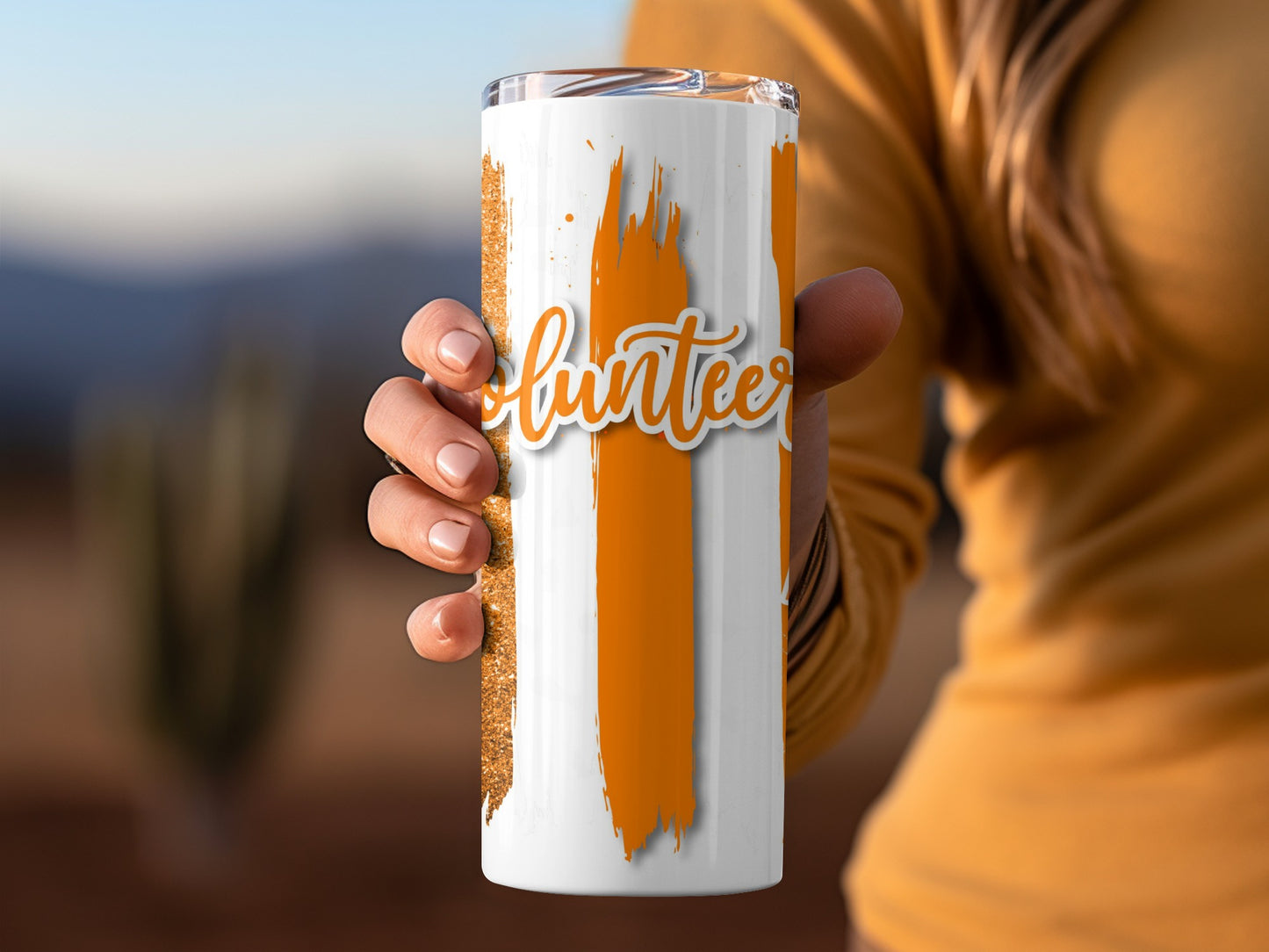 Volunteers Design Orange Stripes Themed Novelty Tumblers