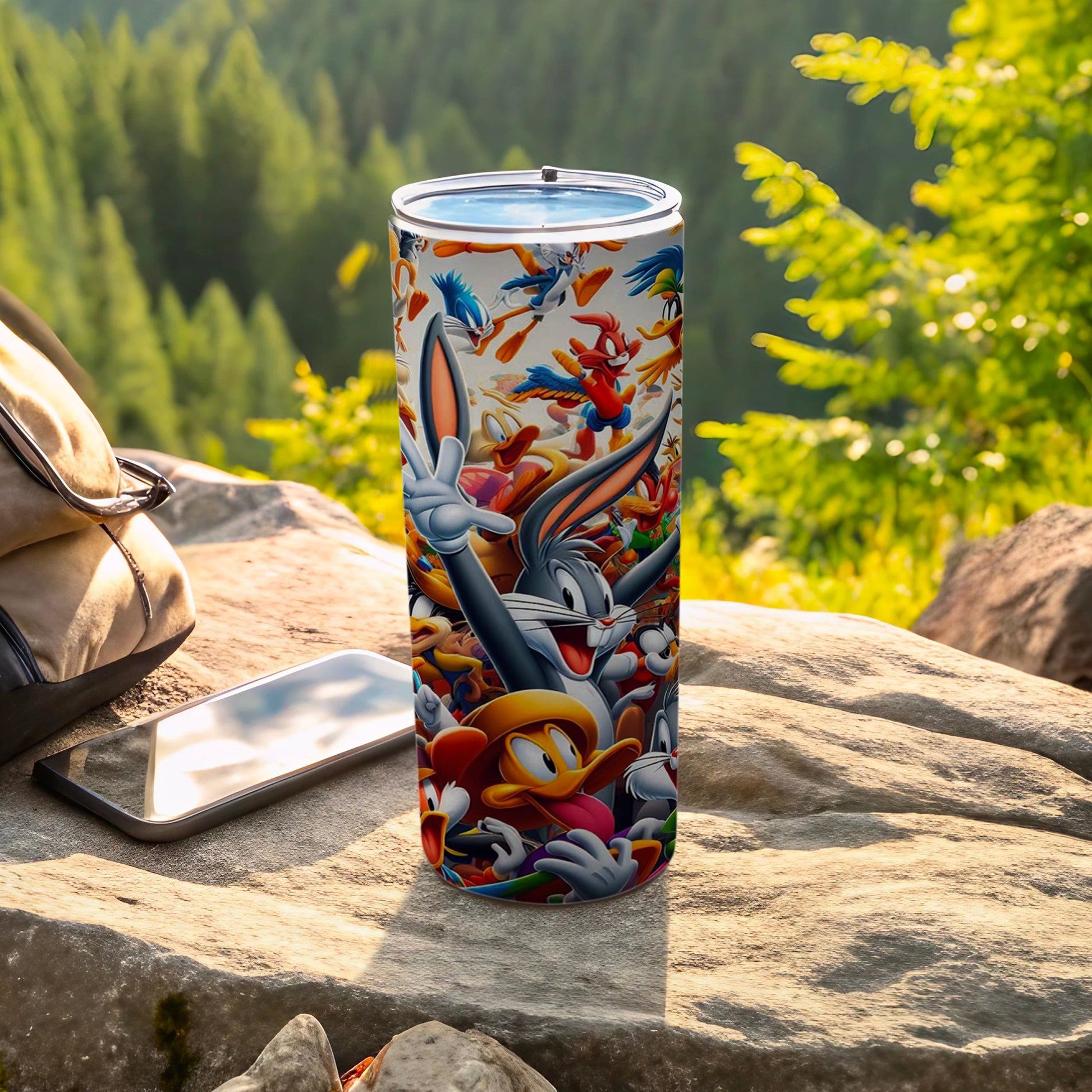Colorful Cartoon Characters Travel Tumbler Cup