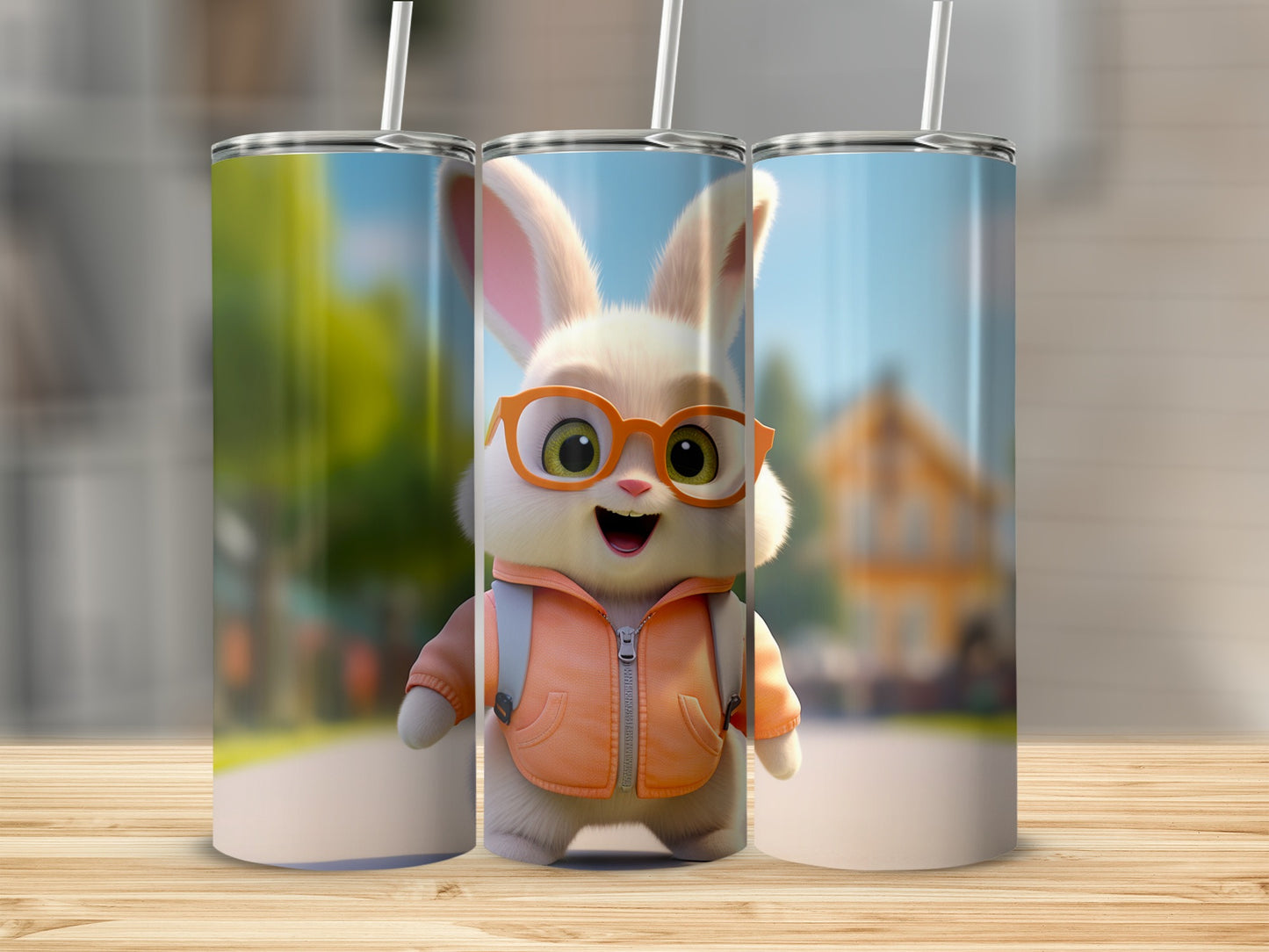 Adorable Bunny in Glasses Tumbler for Fun Product