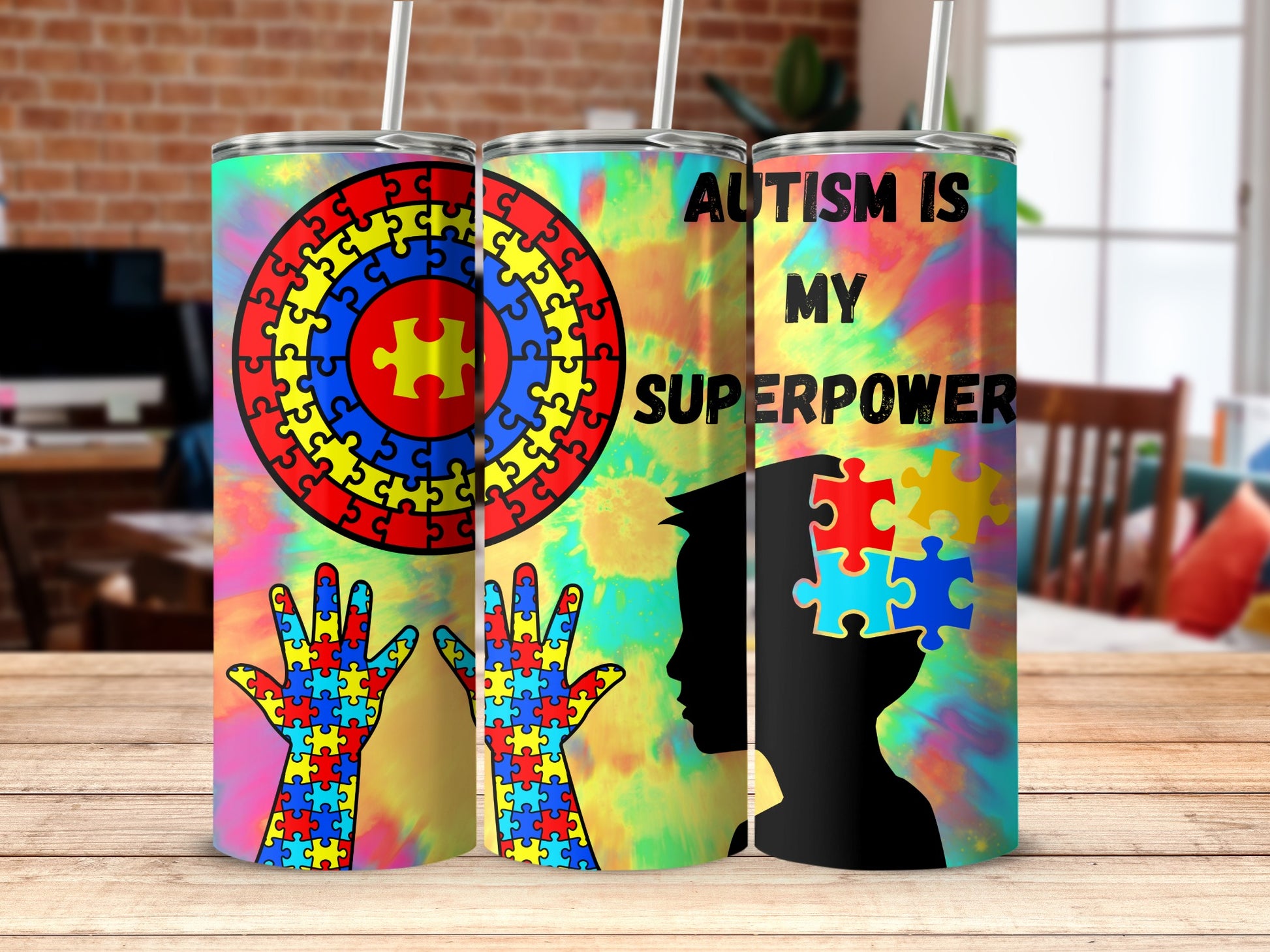 Autism My Superpower Colorful Puzzle Design Mug