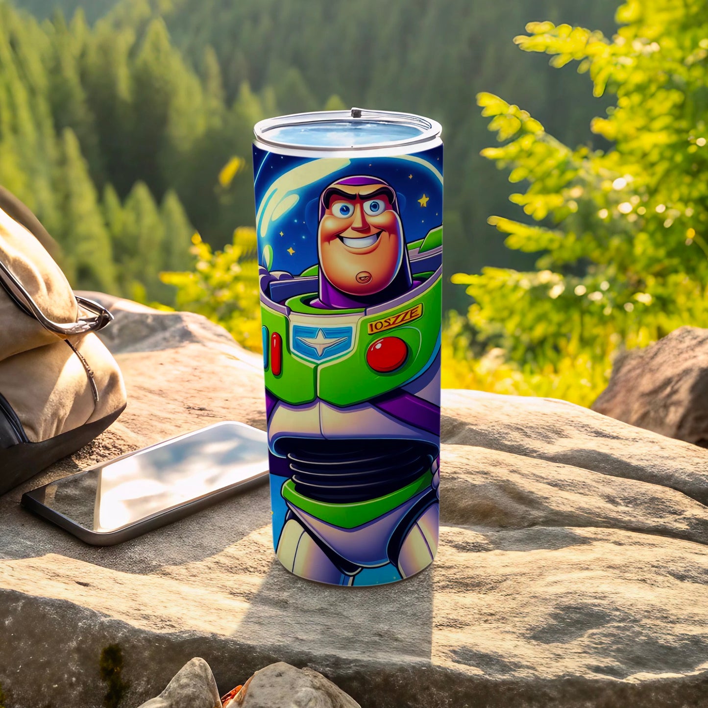 Vibrant Buzz Lightyear Outdoor Adventure Tumbler