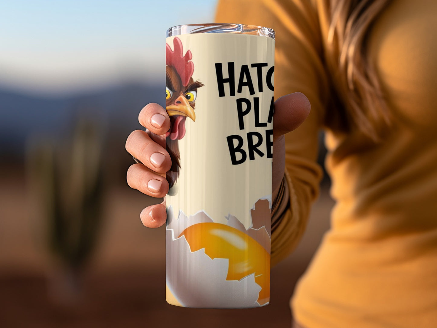 Hatch Plan Break Coffee Tumbler with Chicken Design