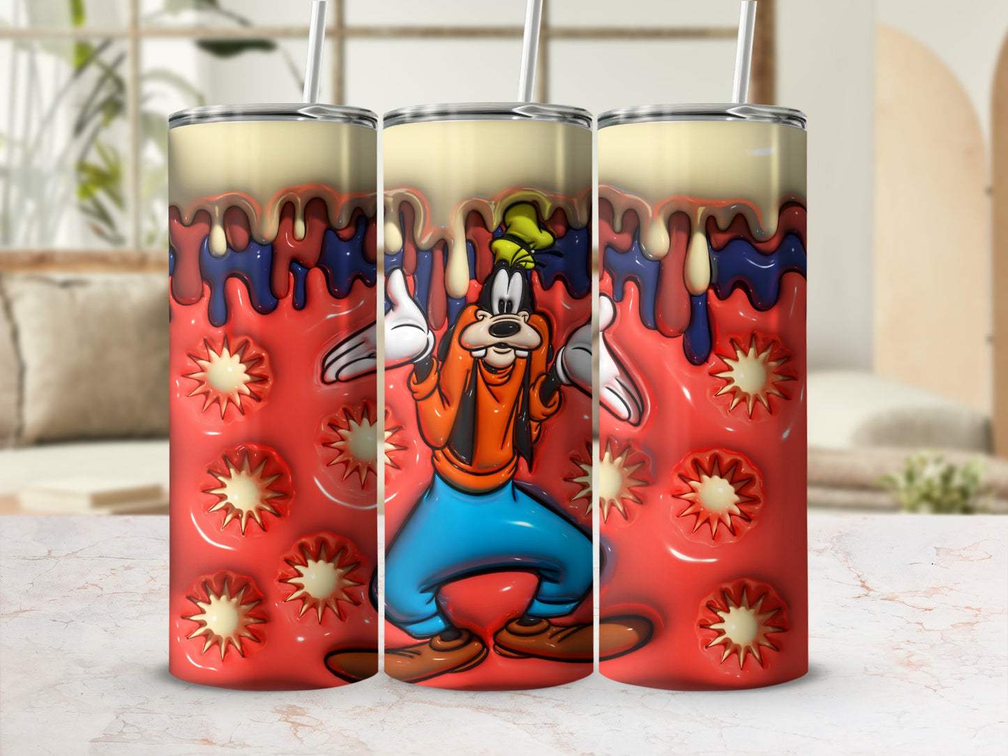 Cartoon Character Themed Colorful Tumbler Drinkware