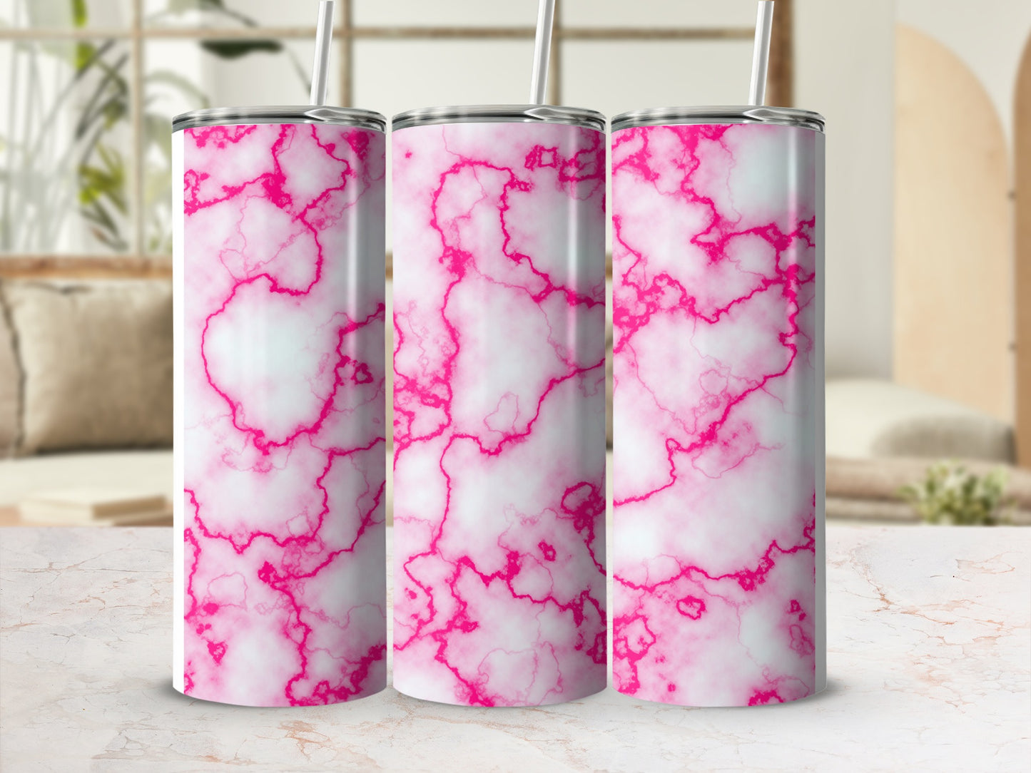 Hot Pink Marble Swirl Abstract Tumbler product type