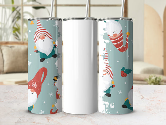 Christmas Gnomes Holiday Themed Stainless Steel Tumbler