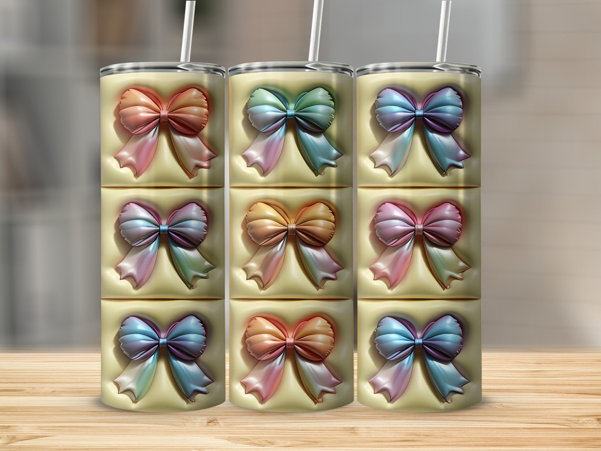 Colorful Bow Design Tumblers for Daily Use