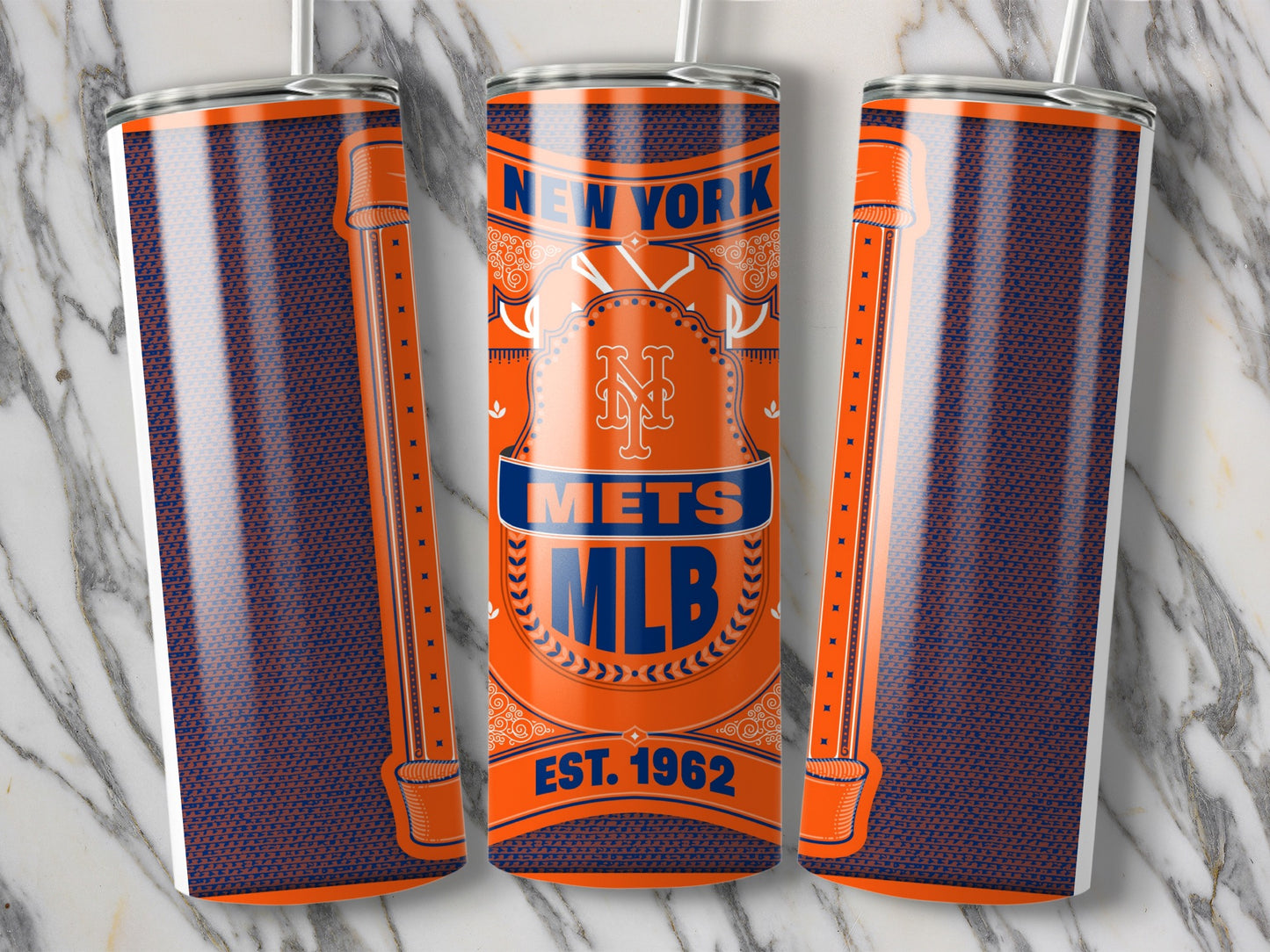 New York Mets MLB Est 1962 Sports Team Design Tumbler