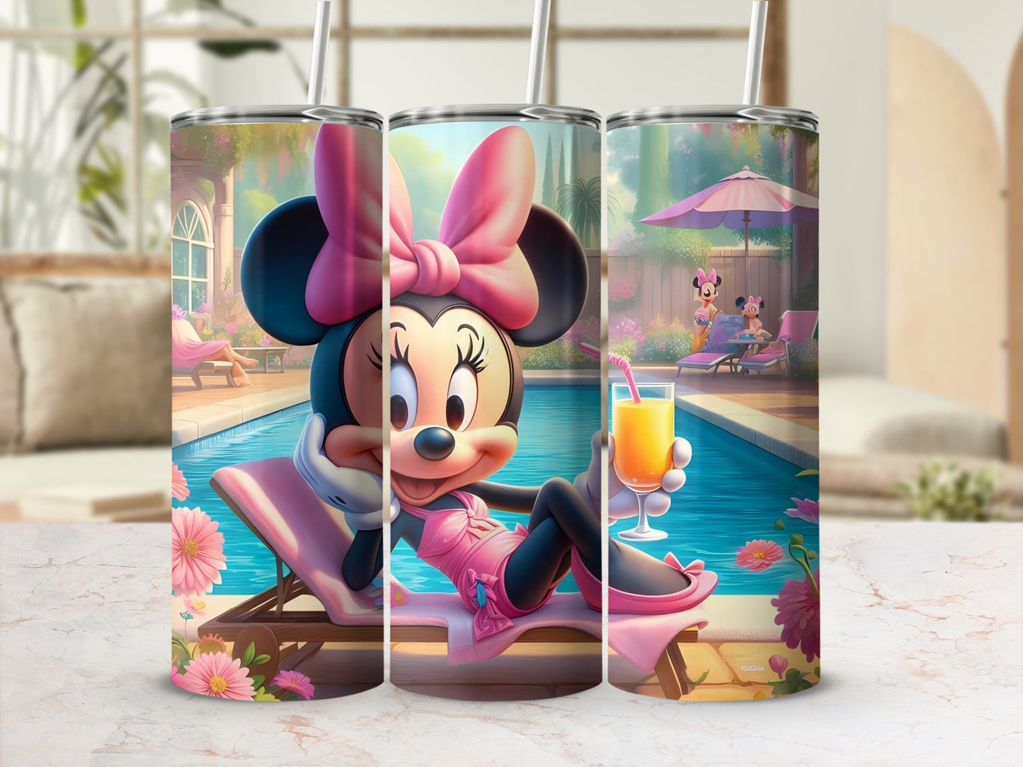 Poolside Relaxation Minnie Mouse Tumbler Cup