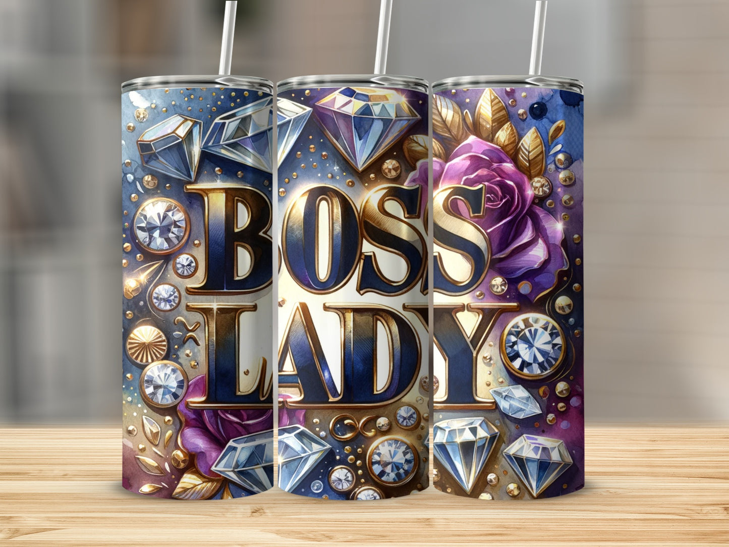 Boss Lady Diamonds Roses Gold Glamorous Tumbler product type
