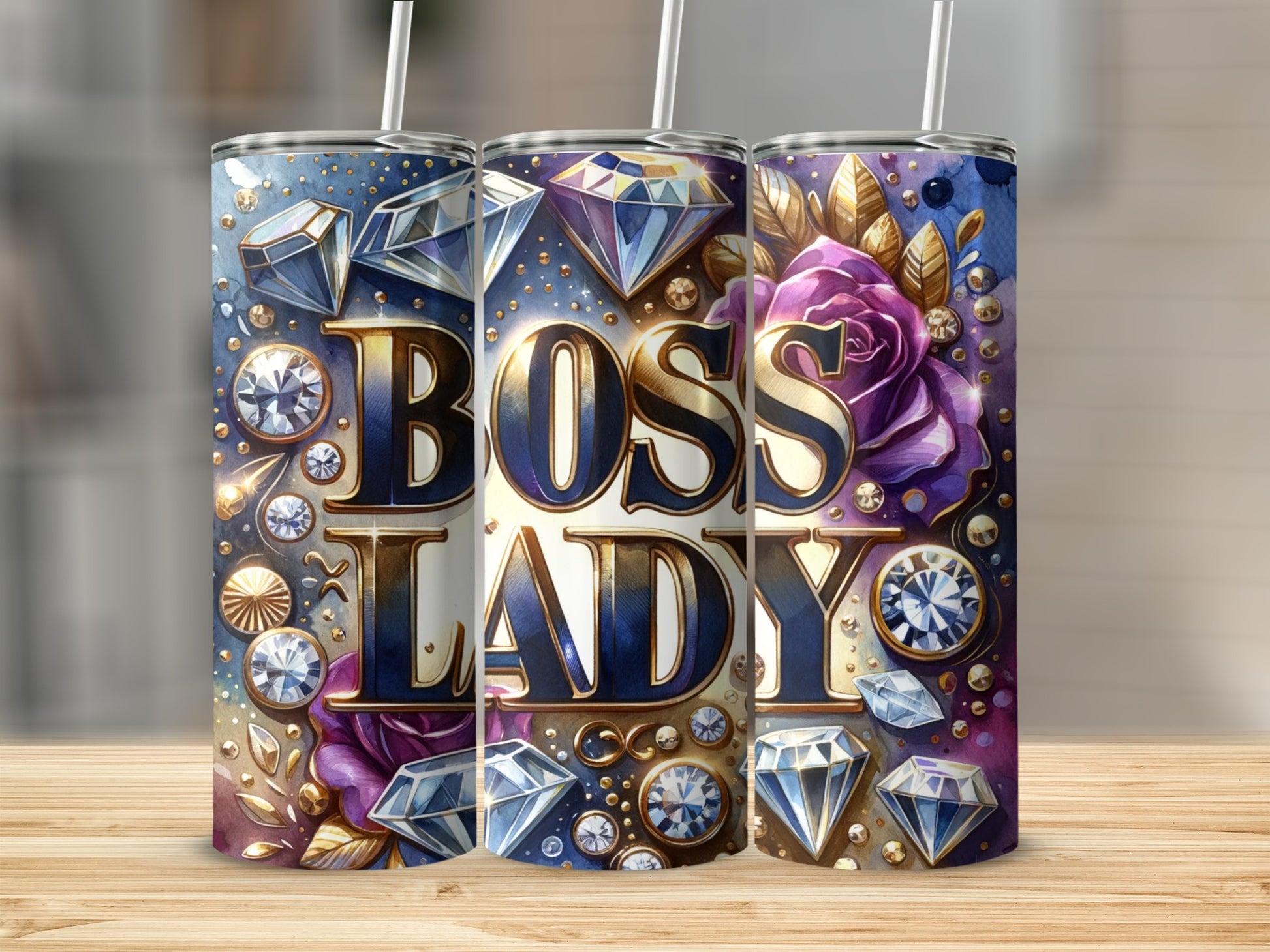 Boss Lady Diamonds Roses Gold Glamorous Tumbler product type