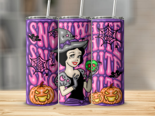 Purple Snow White Halloween Themed Tumbler Cup