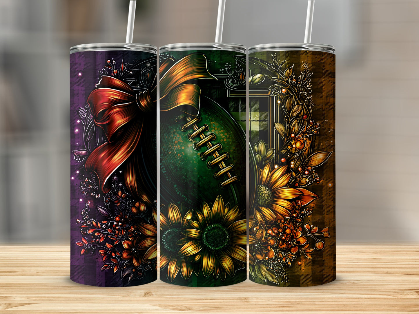 Elegant Floral and Sports Themed Tumblers Collection