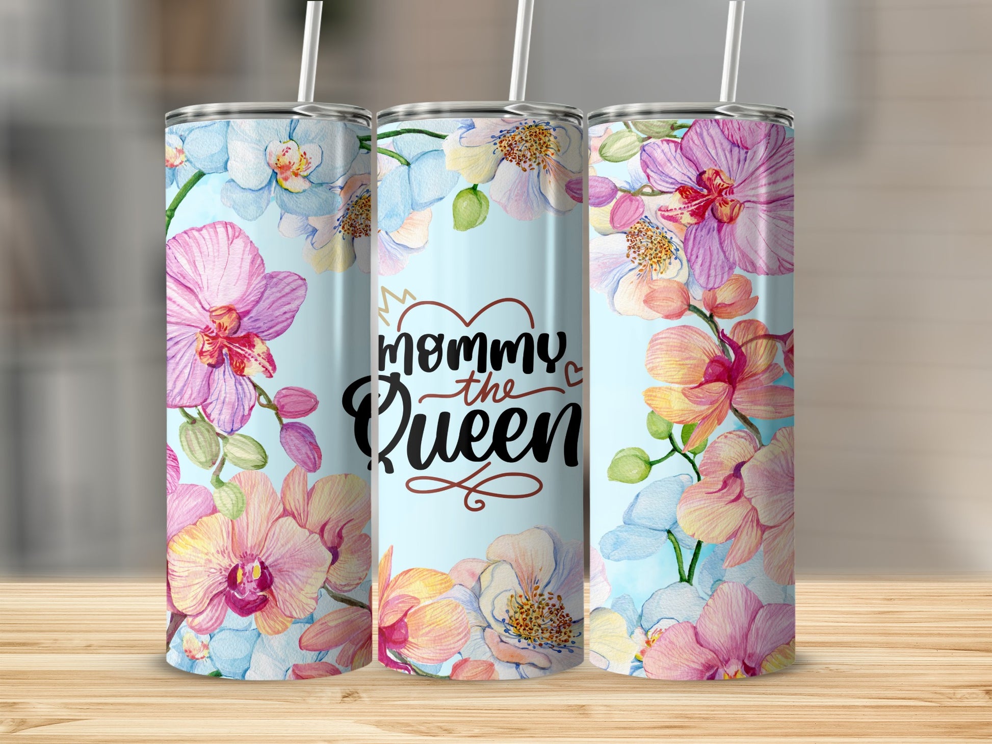 Mommy the Queen Floral Insulated Tumbler