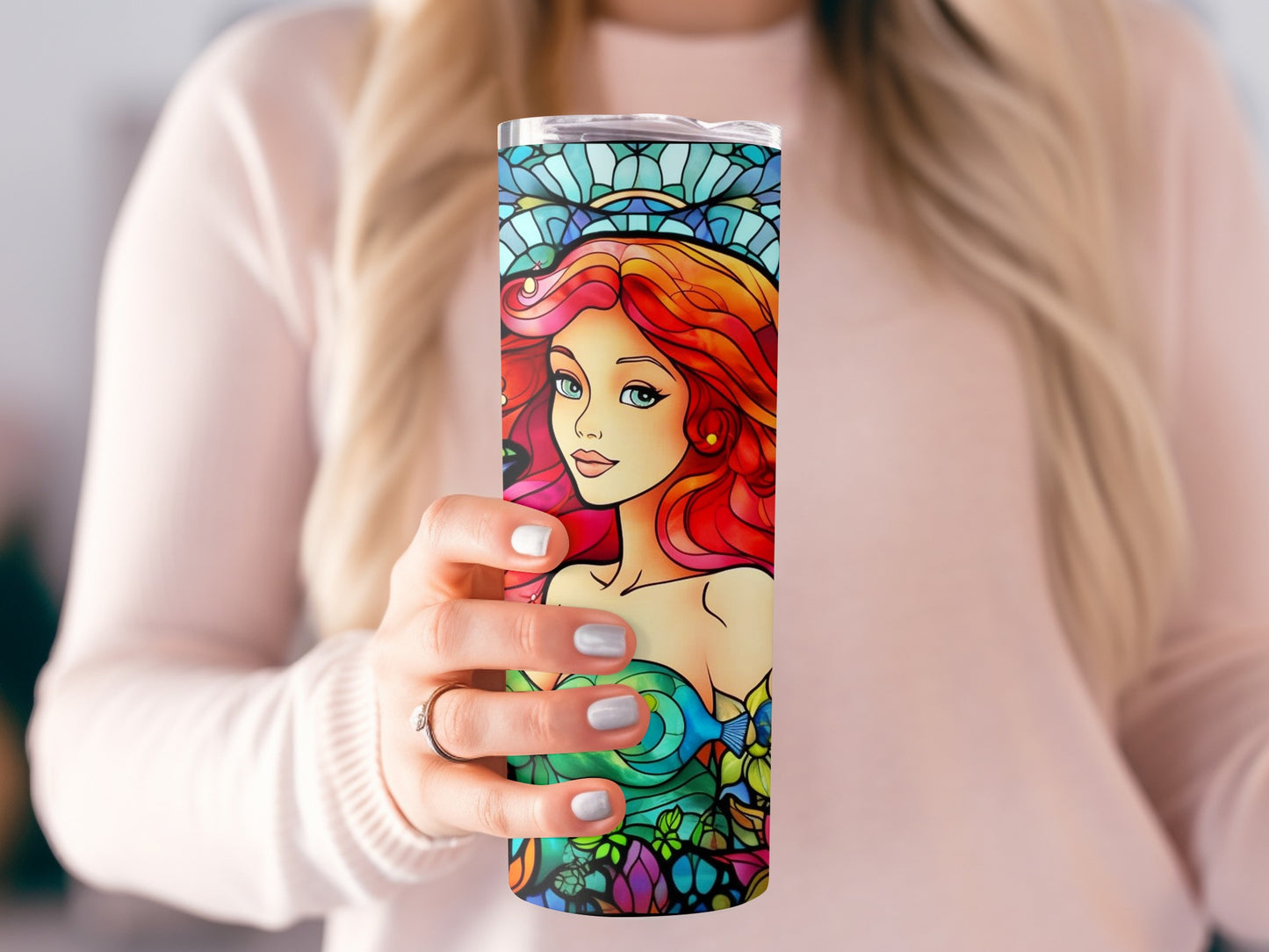 Colorful Mermaid Art Insulated Tumbler for Beverages