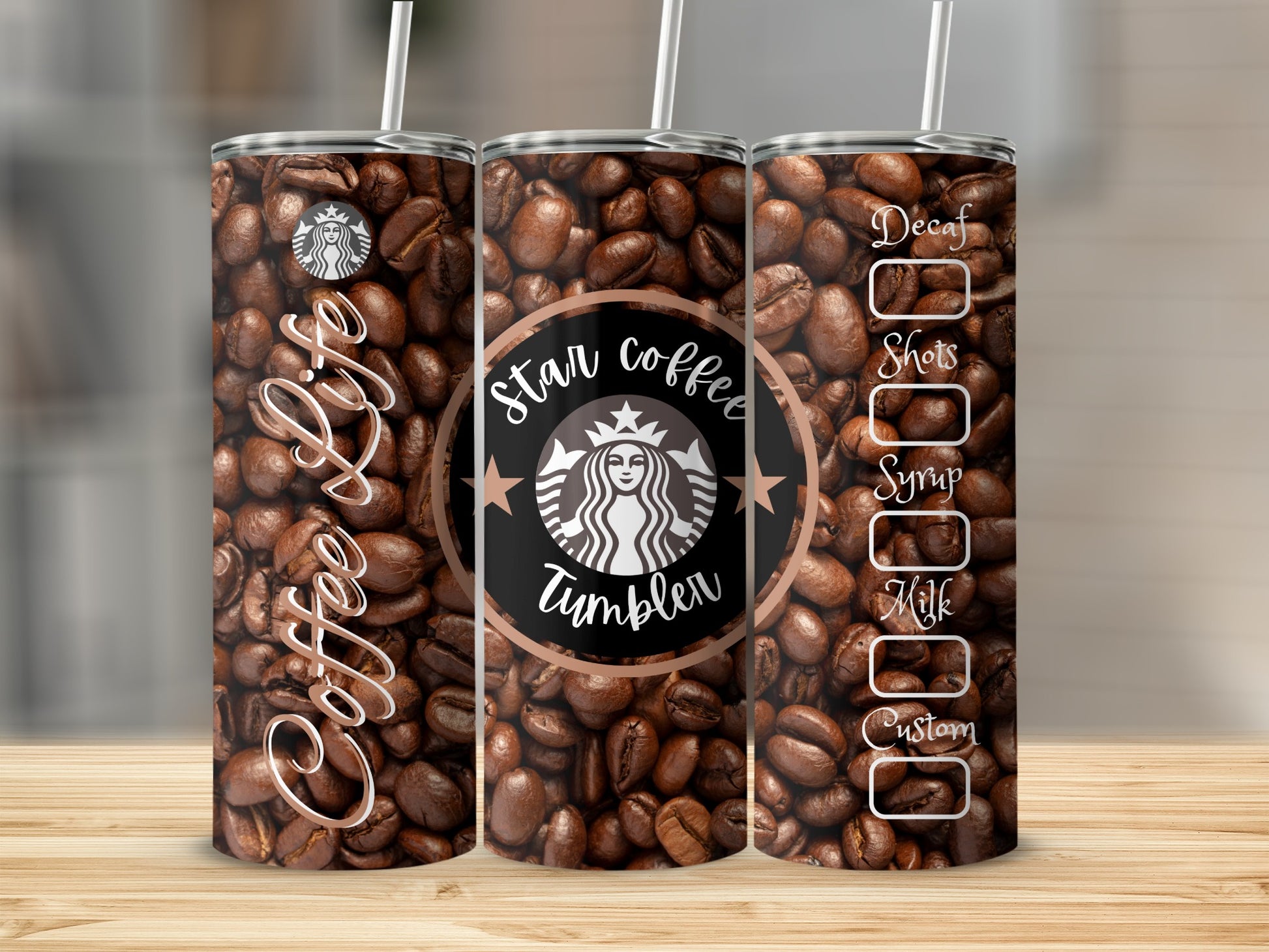 Coffee Life Star Coffee Tumbler with Custom Options