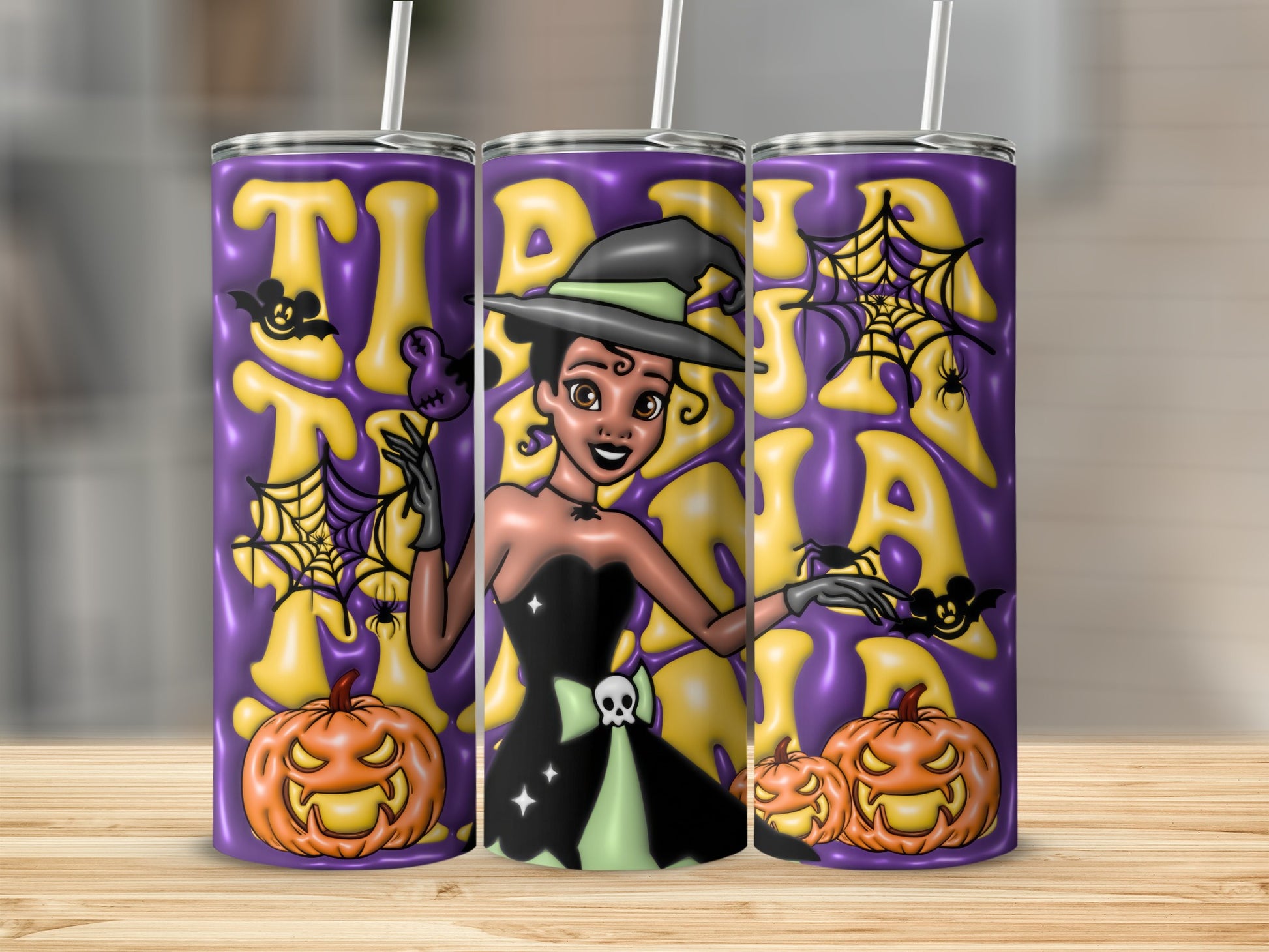 Halloween Witch and Pumpkins Design Tumbler