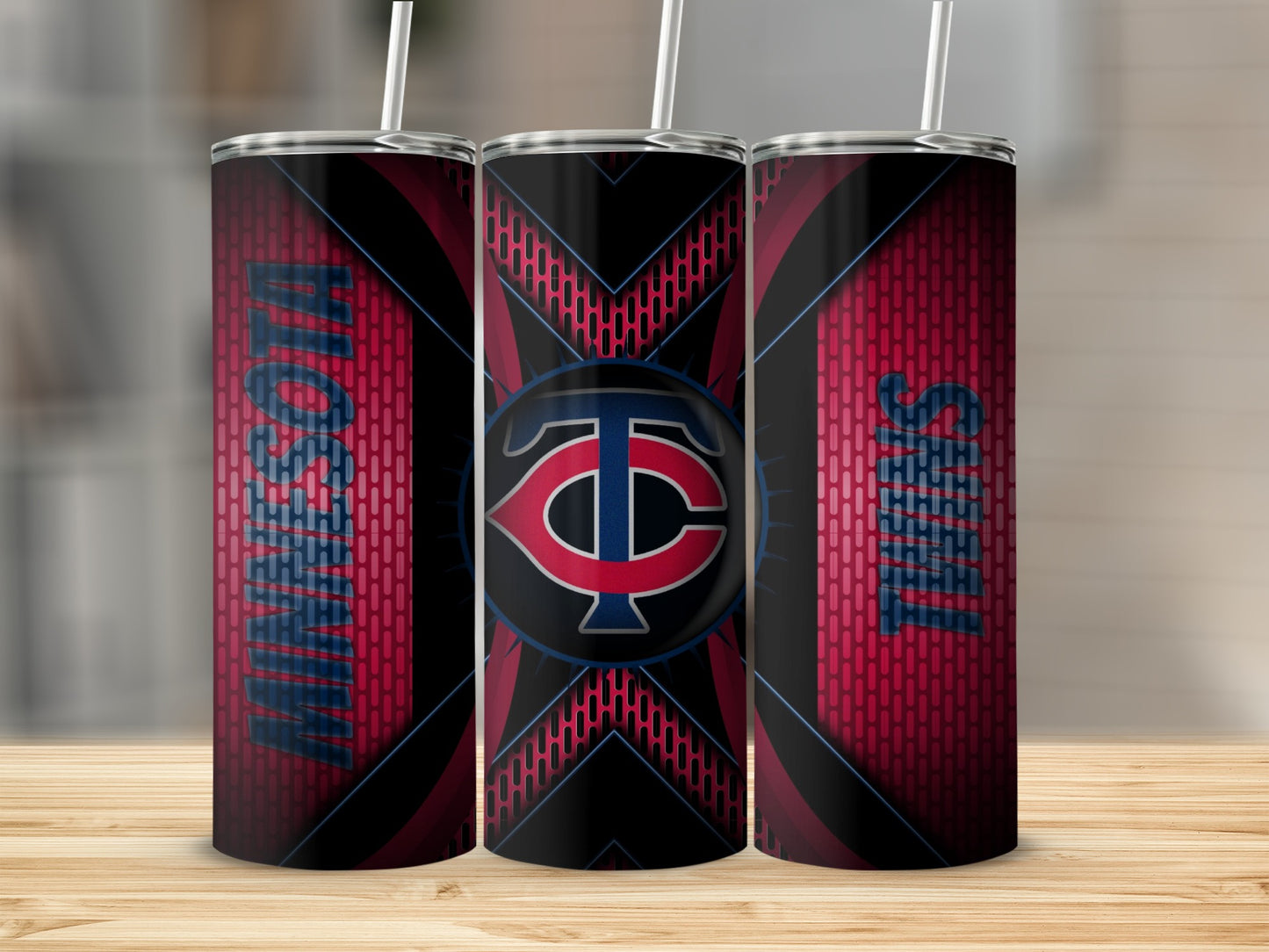 Minnesota Twins Logo and Text Design Background Tumblers
