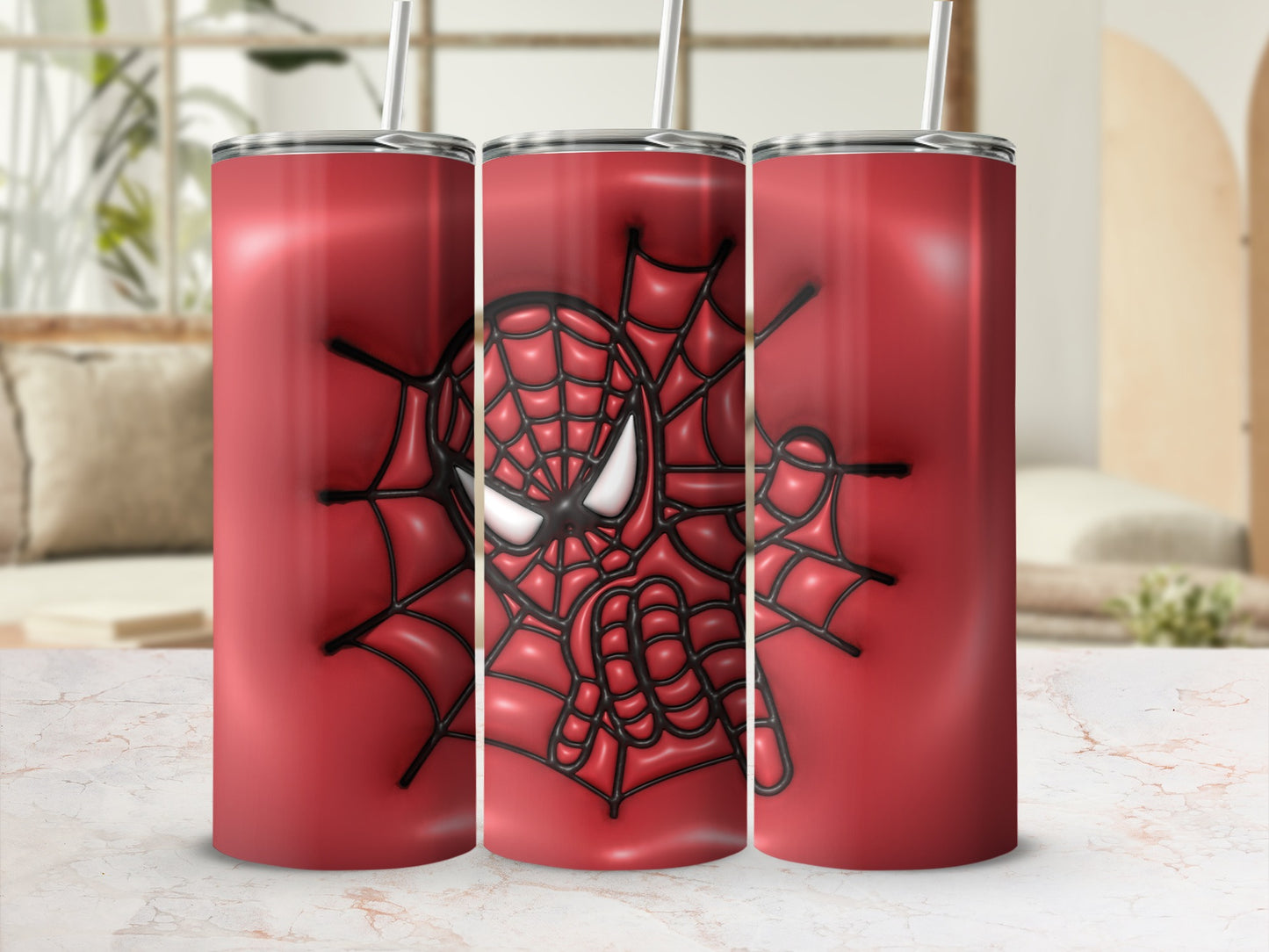 Red Spider and Web Art Design Insulated Tumbler