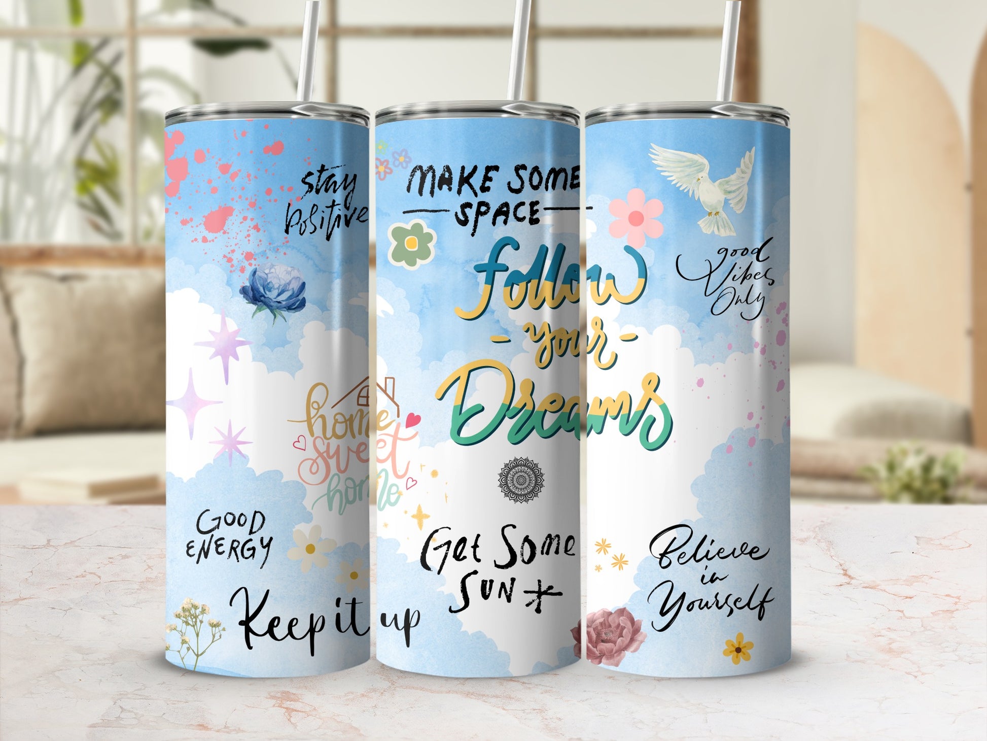 Motivational Quotes and Graphics Tumbler Cup for Inspiration