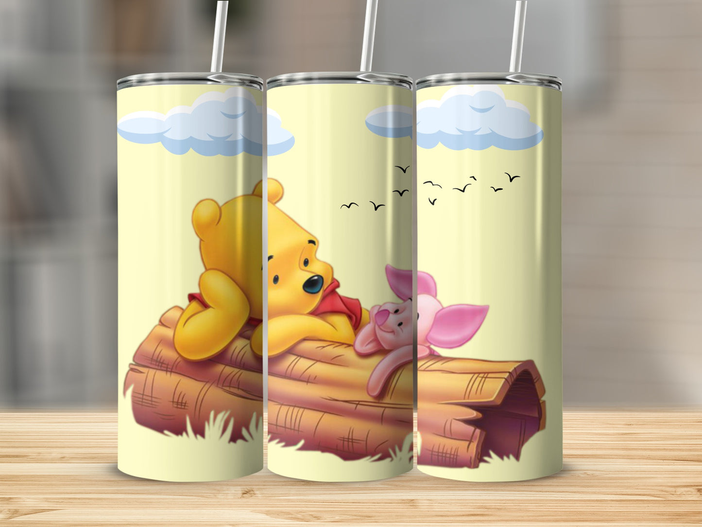 Adorable Bear and Piglet Design on Tumbler Product