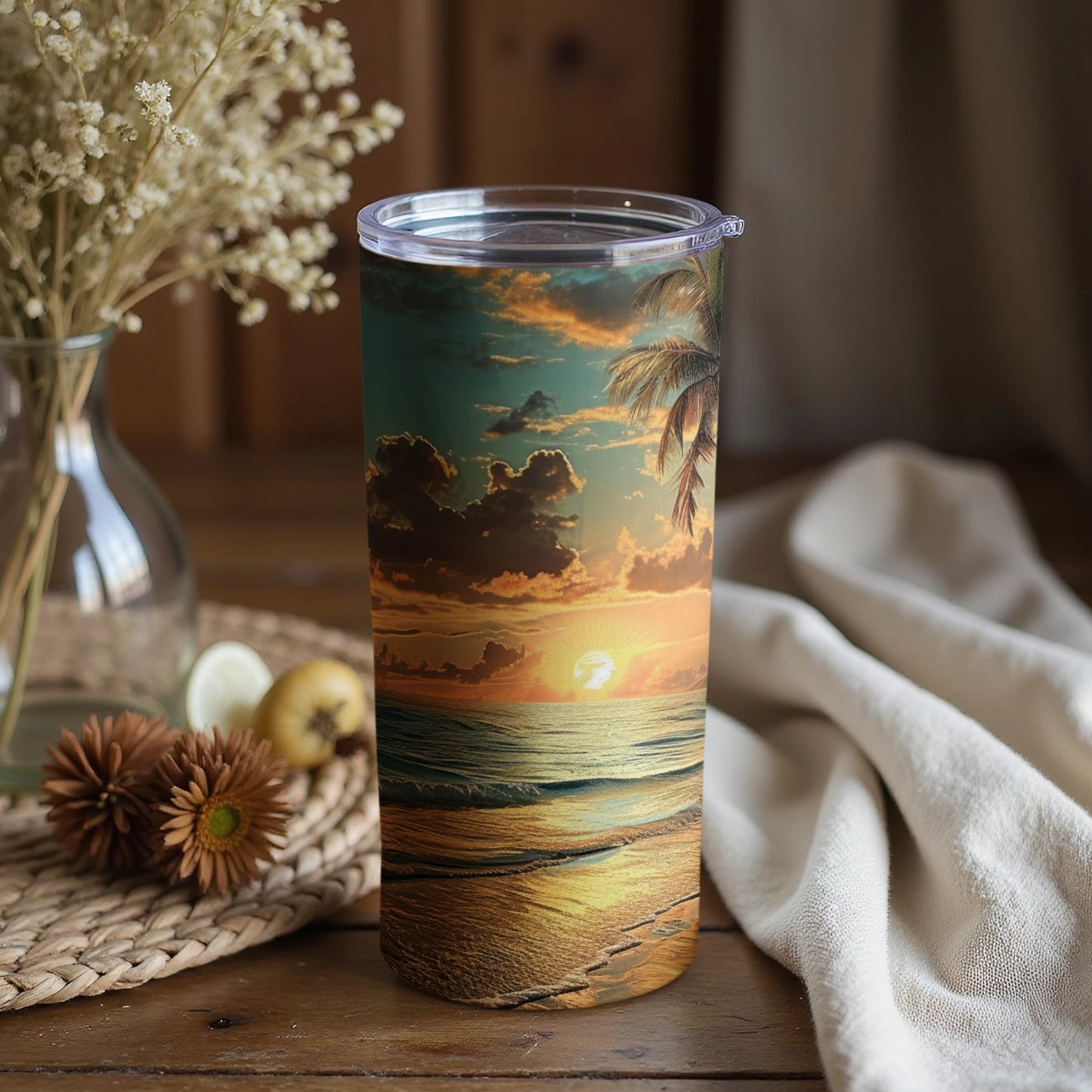 Stunning Tropical Sunset Insulated Tumbler Cup