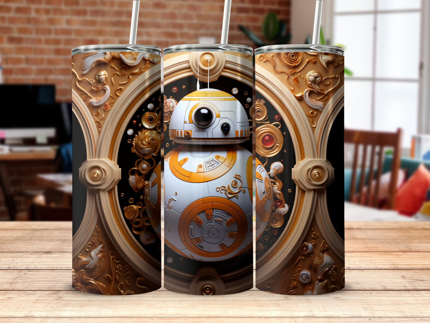 Steampunk Robot Design Stainless Steel Tumbler