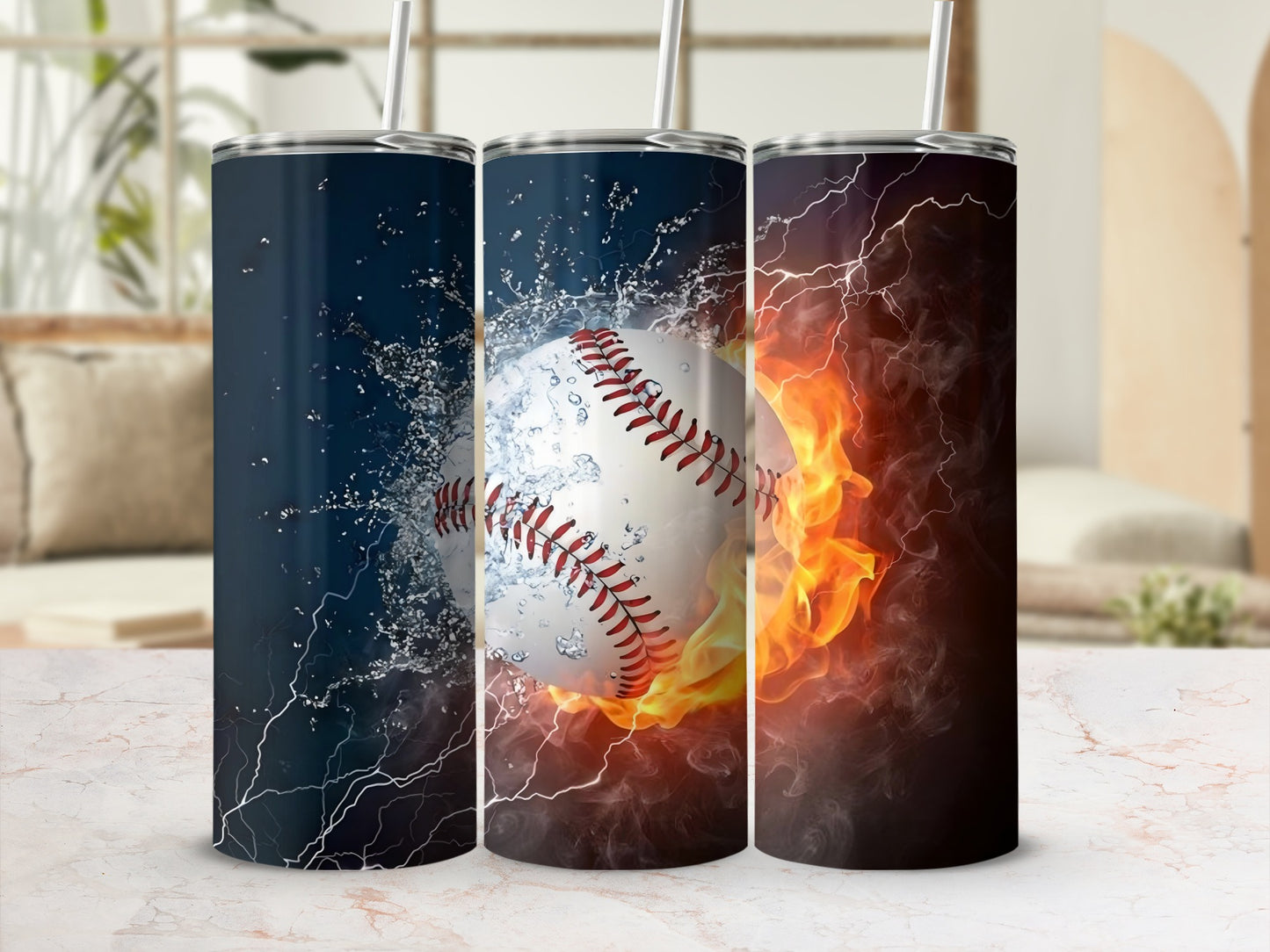 Dynamic Baseball Explosion Design Tumbler