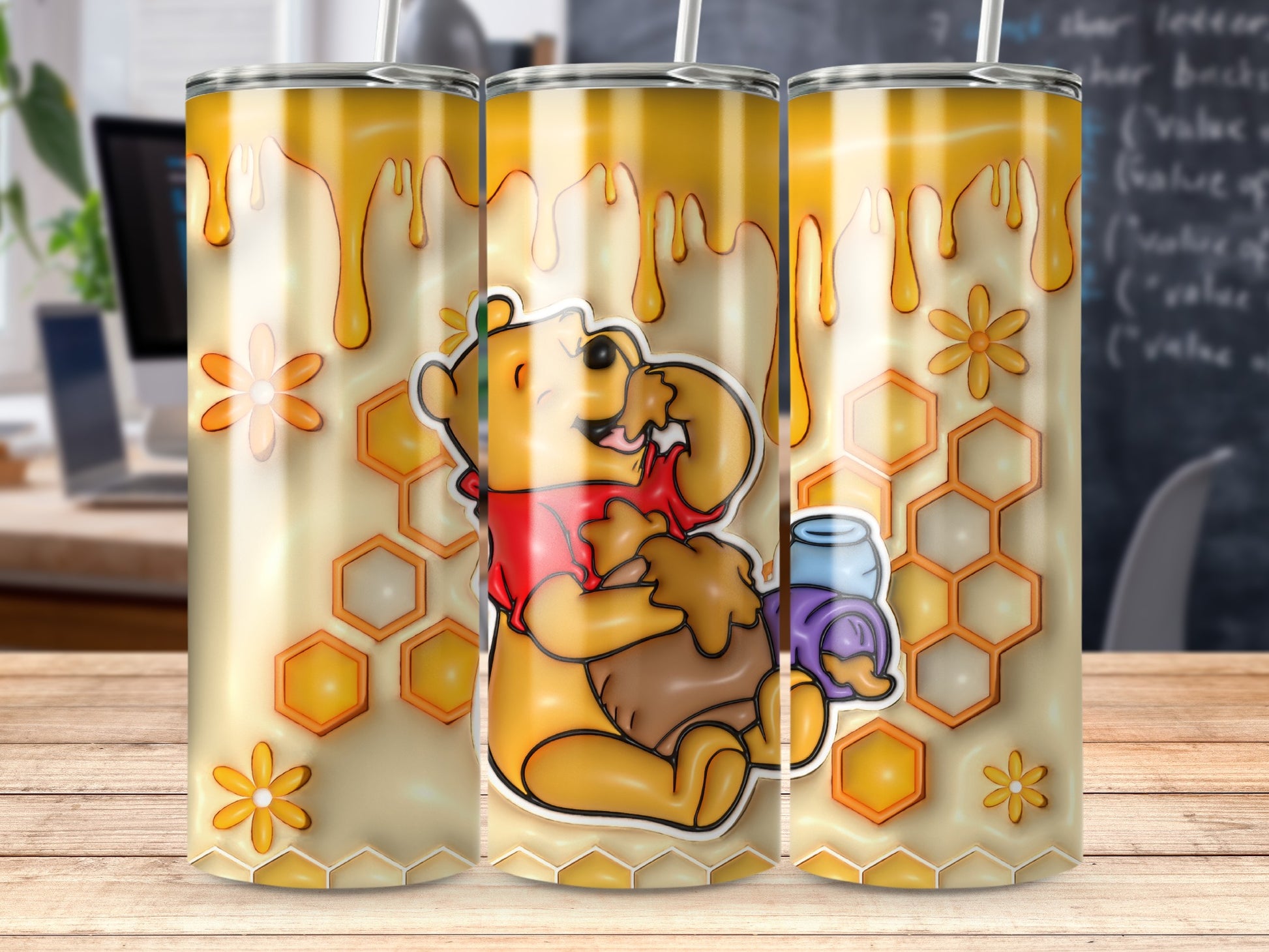 Winnie the Pooh Honeycomb Stainless Steel Tumbler