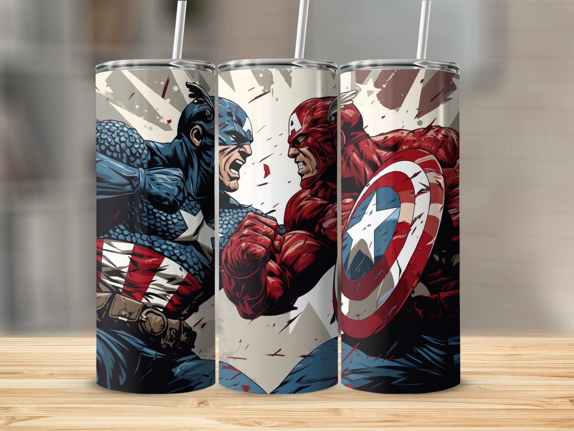 Captain America Double Sided Fighting Tumbler