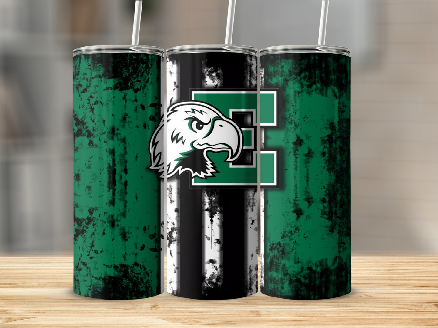 Green and Black Eagle Themed Tumblers Set for Fans
