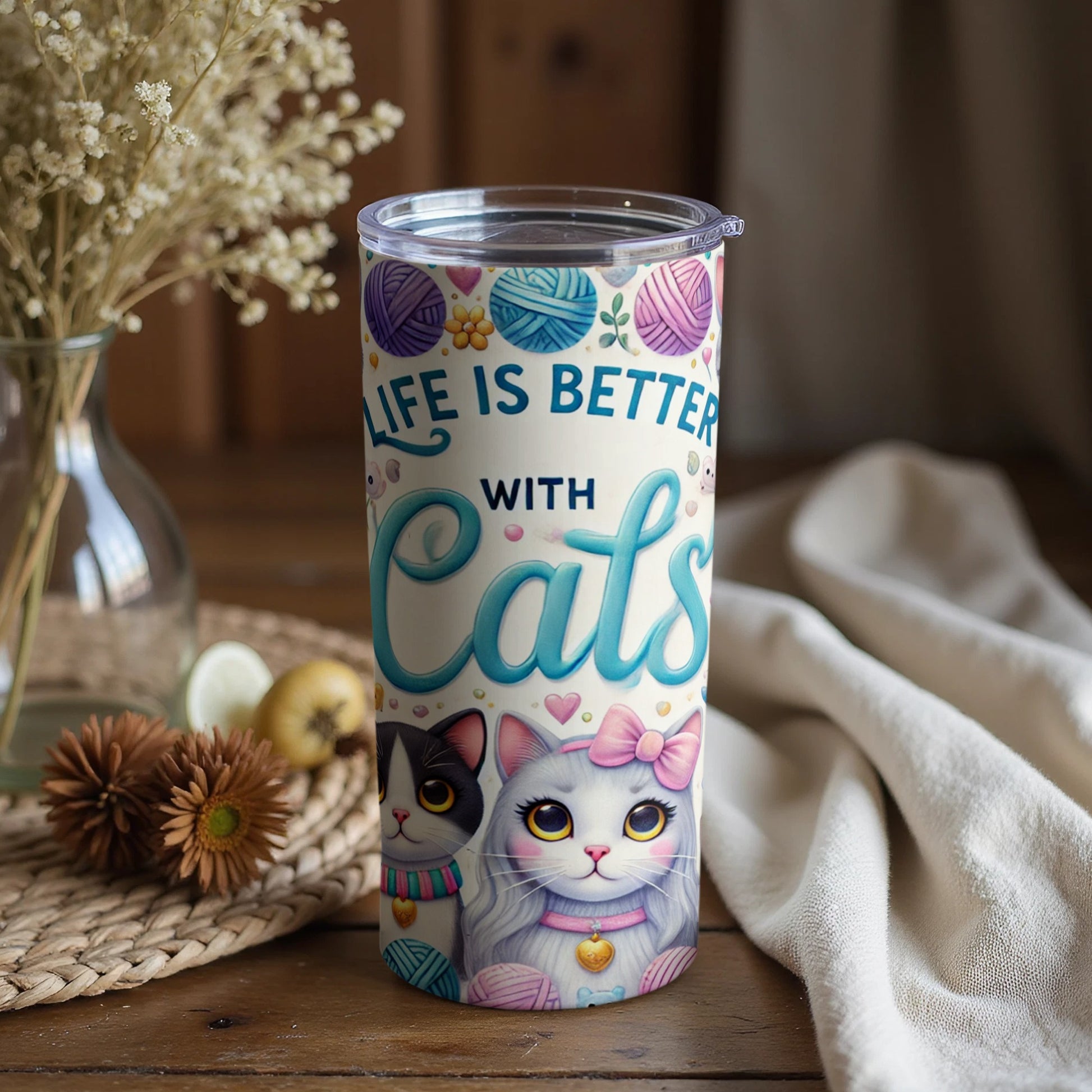 Life is Better with Cats Insulated Tumbler Cup