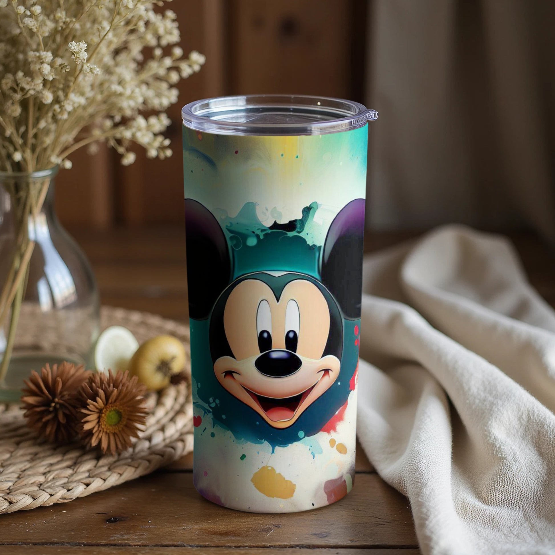 Mickey Mouse Illustrated Tumbler Cup Colorful Art