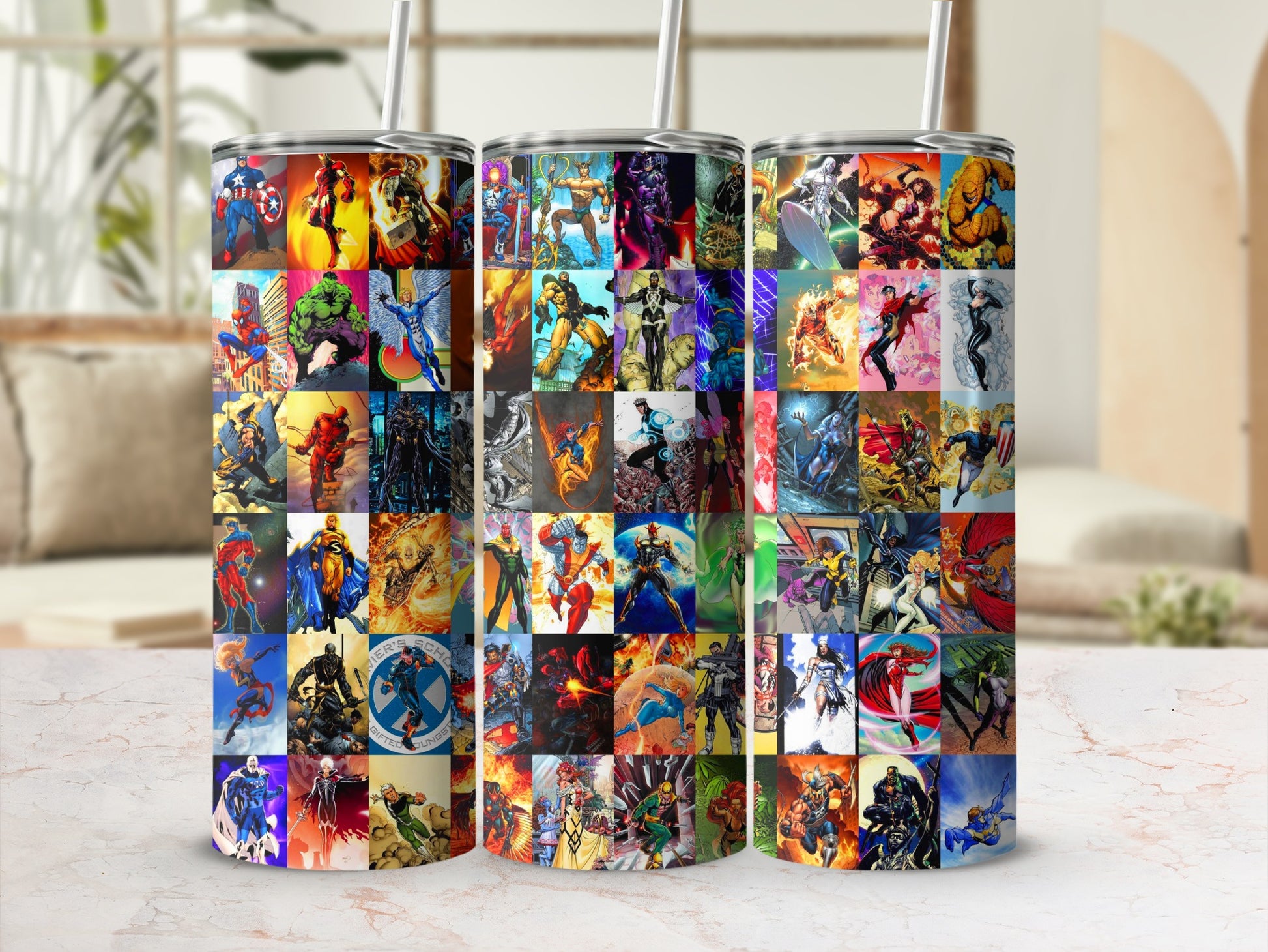 Comic Book Superheroes Panel Grid Collage product type